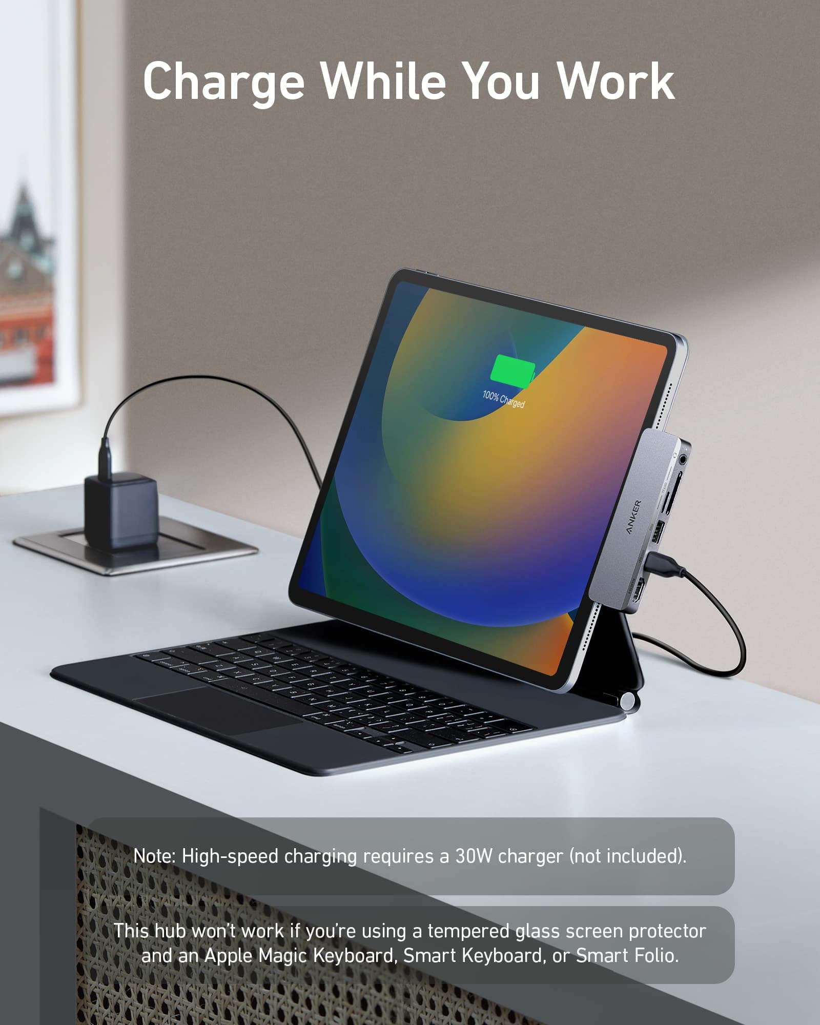 Anker 6-in-1 USB C Hub with 4K HDMI, 100W PD, USB-A, SD/microSD Card Reader - Compatible with iPad Pro/Air/Mini 6th Gen, MacBook, Laptop - Expand Connectivity for Work, Travel & Home Office (Space Gray)