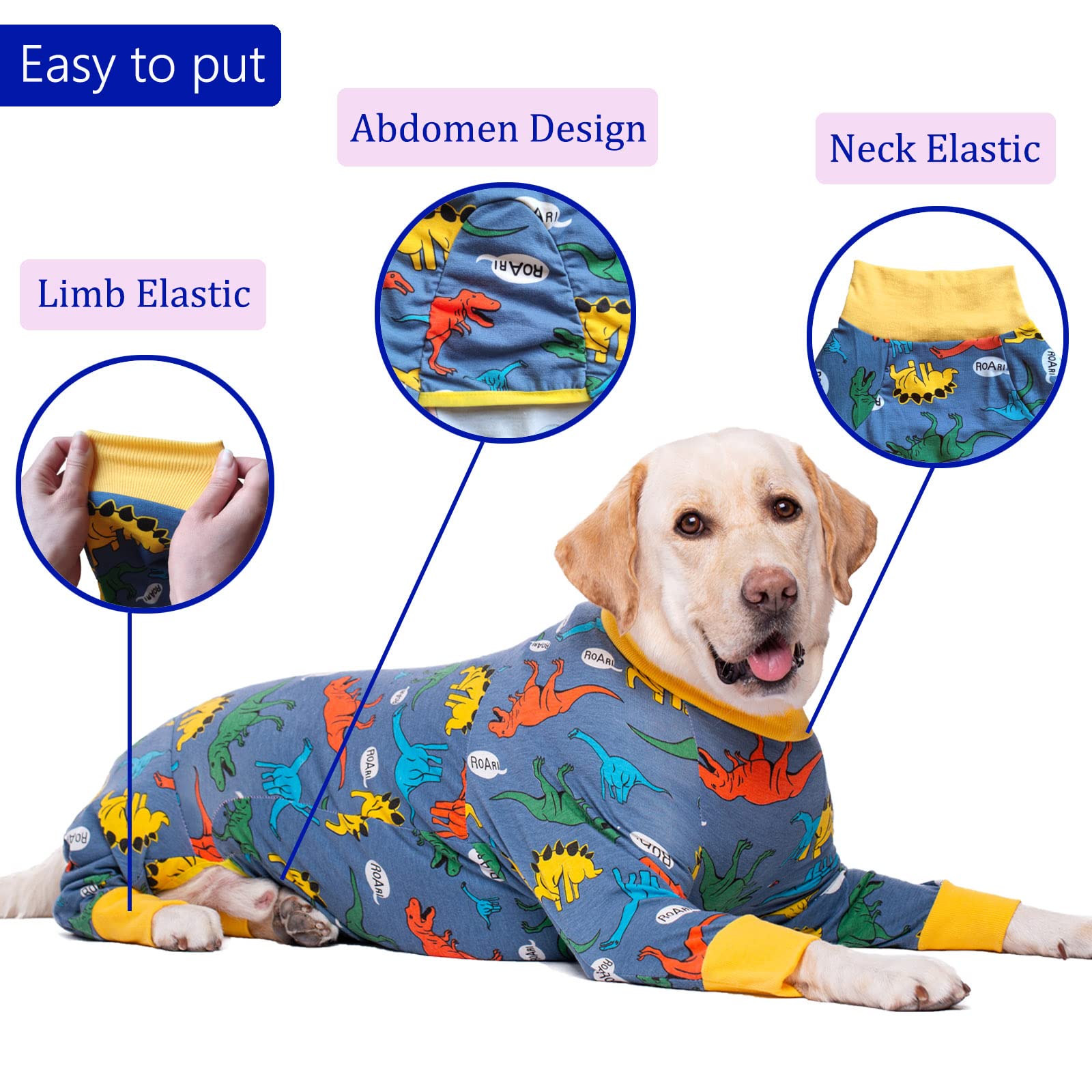 Post-Surgery Dog Recovery Suit for Medium & Large Dogs - Spay/Neuter Onesie to Prevent Licking & Shedding | Surgical Wound Protection | Comfortable Cone Alternative for Male & Female Dogs | Ideal for Post-Op Care, Wound Healing & Stress-Free Recovery
