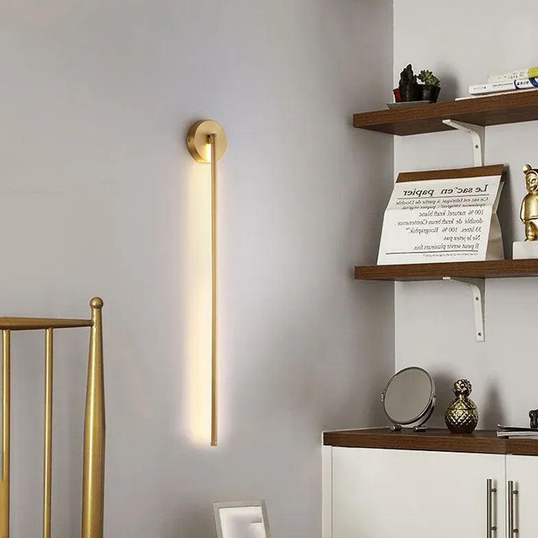 Nordic Style Gold LED Wall Light - Modern Minimalist Lighting for Living Room, Bedroom, and Hallway Decor