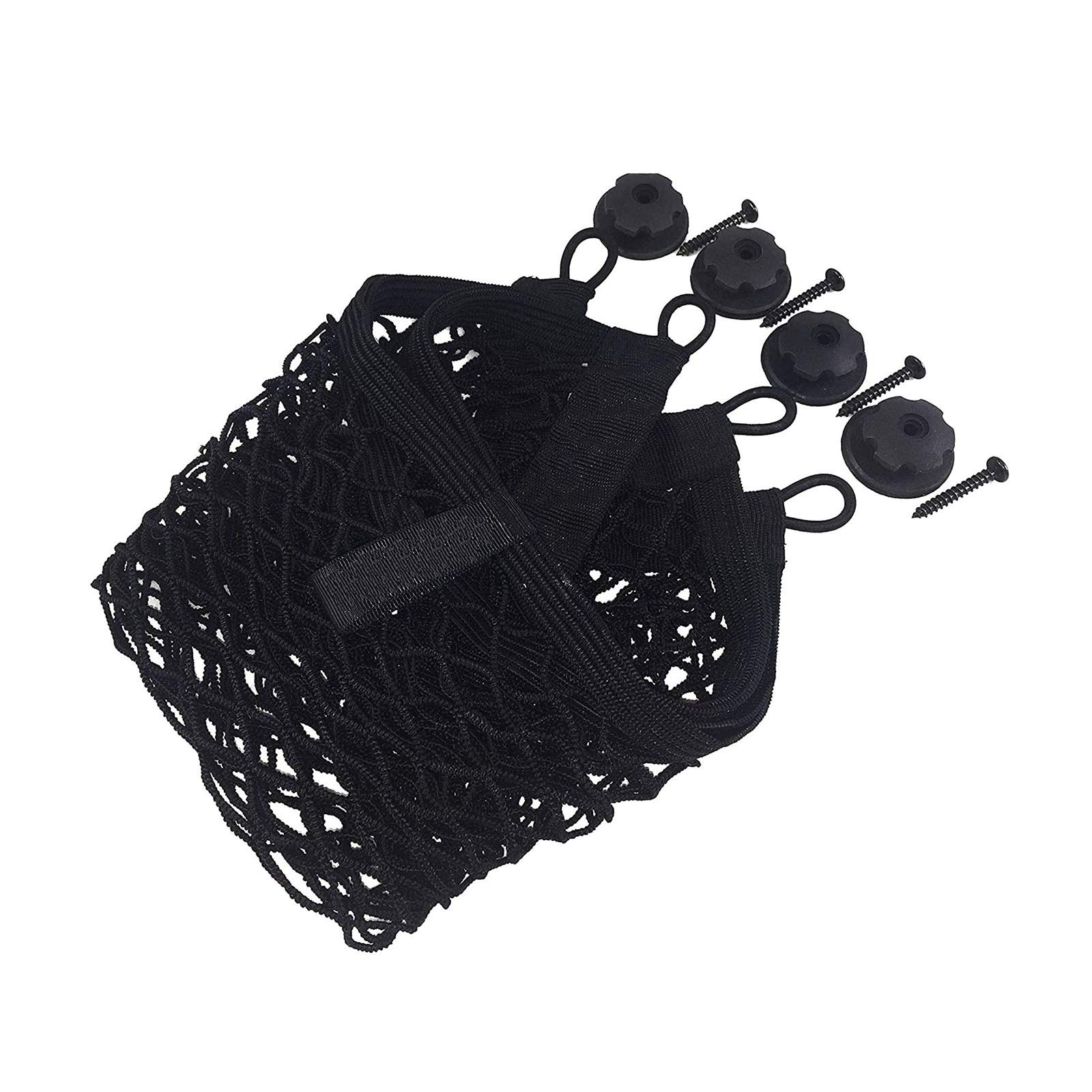 Jutta Car Wall Mount Side Pocket Organizer - High Elastic Mesh Storage Net for Car, RV, Truck & Van (25x35cm, Black) | Perfect for Boot Trunk Cargo & Luggage Organization