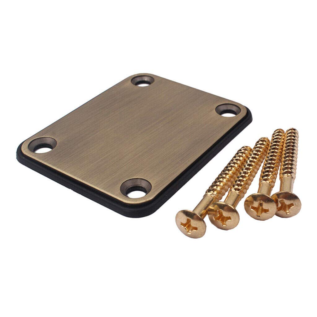 Electric Guitar Neck Plate with Screws for TL Style Bass Guitar | Replacement DIY Parts for Guitar Repair & Upgrade | Perfect for Musicians & Luthiers