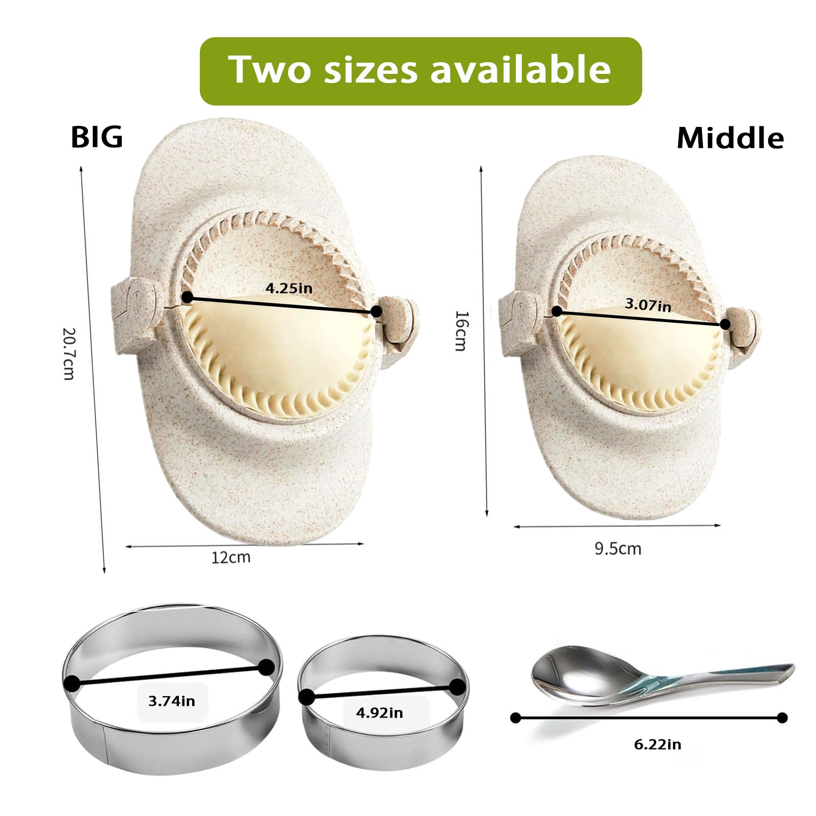 Empanada Maker Press Set with Dough Cutter - 2 Sizes (4