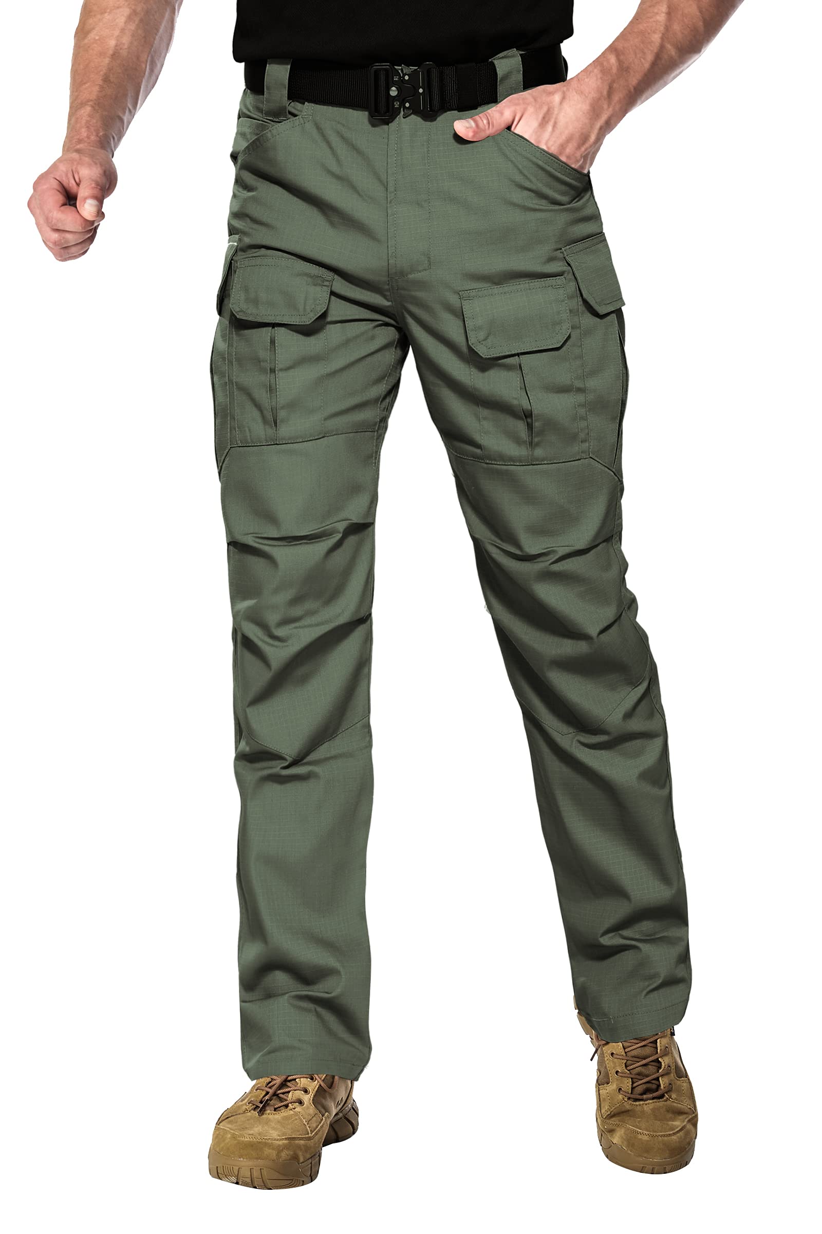 ANTARCTICA Men's Tactical Military Cargo Pants - Ripstop Water Resistant Combat Pants for Outdoor Hiking & Adventure - Lightweight Durable Tactical Pants for Camping, Hunting & Airsoft