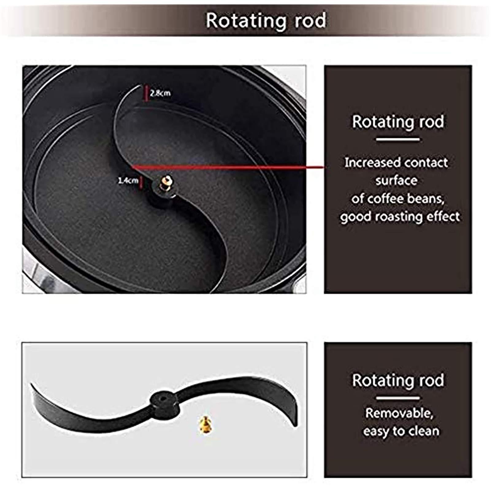 Electric Coffee Bean Roaster Machine - 800G High Capacity with Temperature Control for Home Coffee Roasting, Baking Grains, Raw Beans, Tea & Sesame | Perfect for Specialty Coffee Shops, Home Baristas & DIY Coffee Enthusiasts