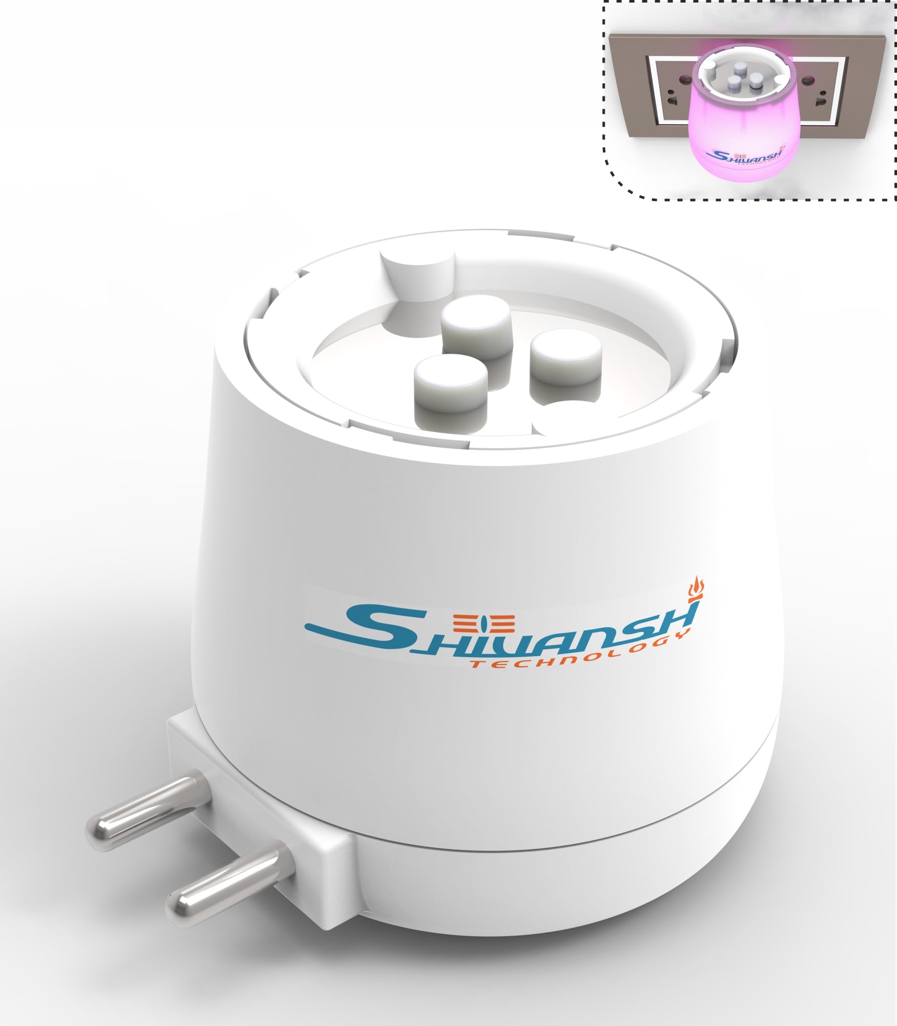 SHIVANSH TECHNOLOGY® Electric Camphor Burner & Diffuser for Home - Aromatherapy Essential Oil Diffuser with Night Light, Incense and Bakhoor Burner for Puja, Meditation & Relaxation | Safety Features & Pink LED Light