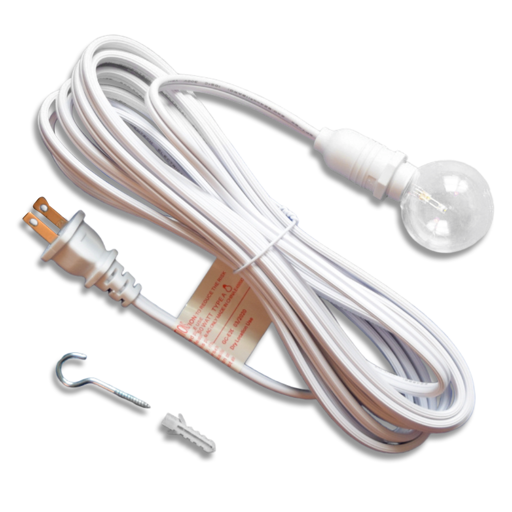 25FT White Cord