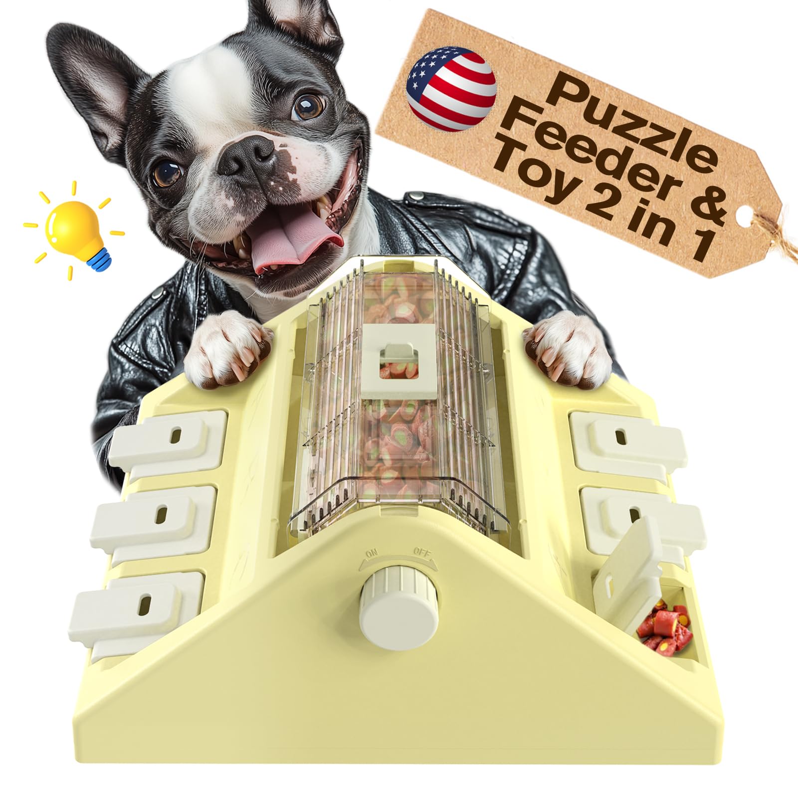 KADTC Interactive Dog Puzzle Toy - Slow Feeder & Treat Dispenser for Small/Medium Dogs (14oz Capacity) - Mental Stimulation Game for Boredom Relief - Perfect for Mealtime Fun & Training Sessions