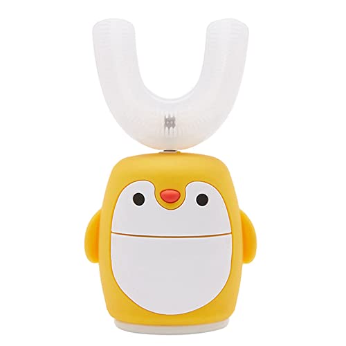 Interjunzhan Kids Electric Toothbrush - Cartoon Shaped, Waterproof, Food-Grade BPA-Free Material - Cute Rechargeable Toothbrush for Children Ages 3-12 - Perfect for Home, Travel & School Use