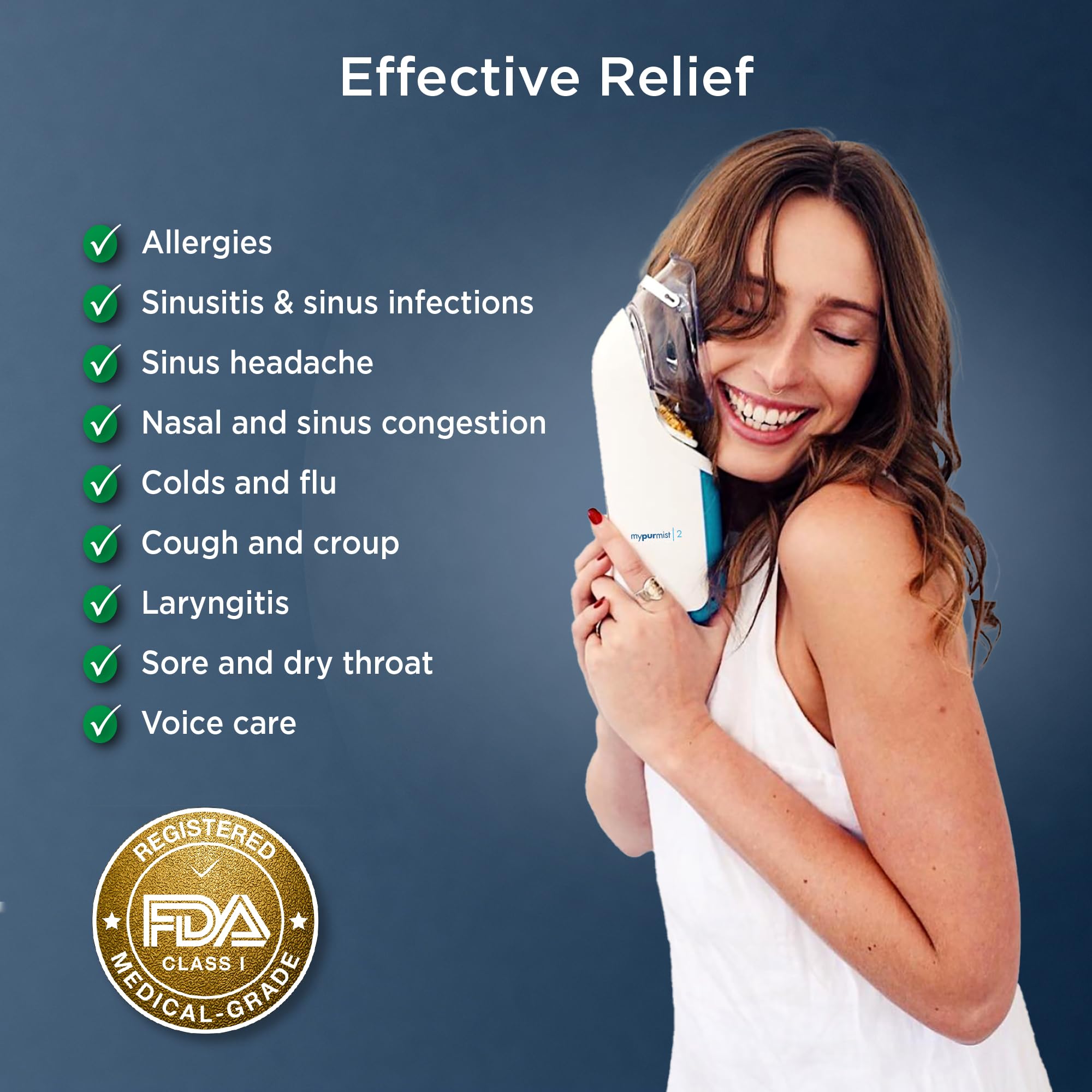 Mypurmist Ultrapure Plug-in Steam Inhaler - Handheld Vaporizer & Humidifier for Sinus Relief, Nasal Congestion, Cold & Cough - Perfect for Singers' Vocal Care & Home Respiratory Therapy (Premium Kit)