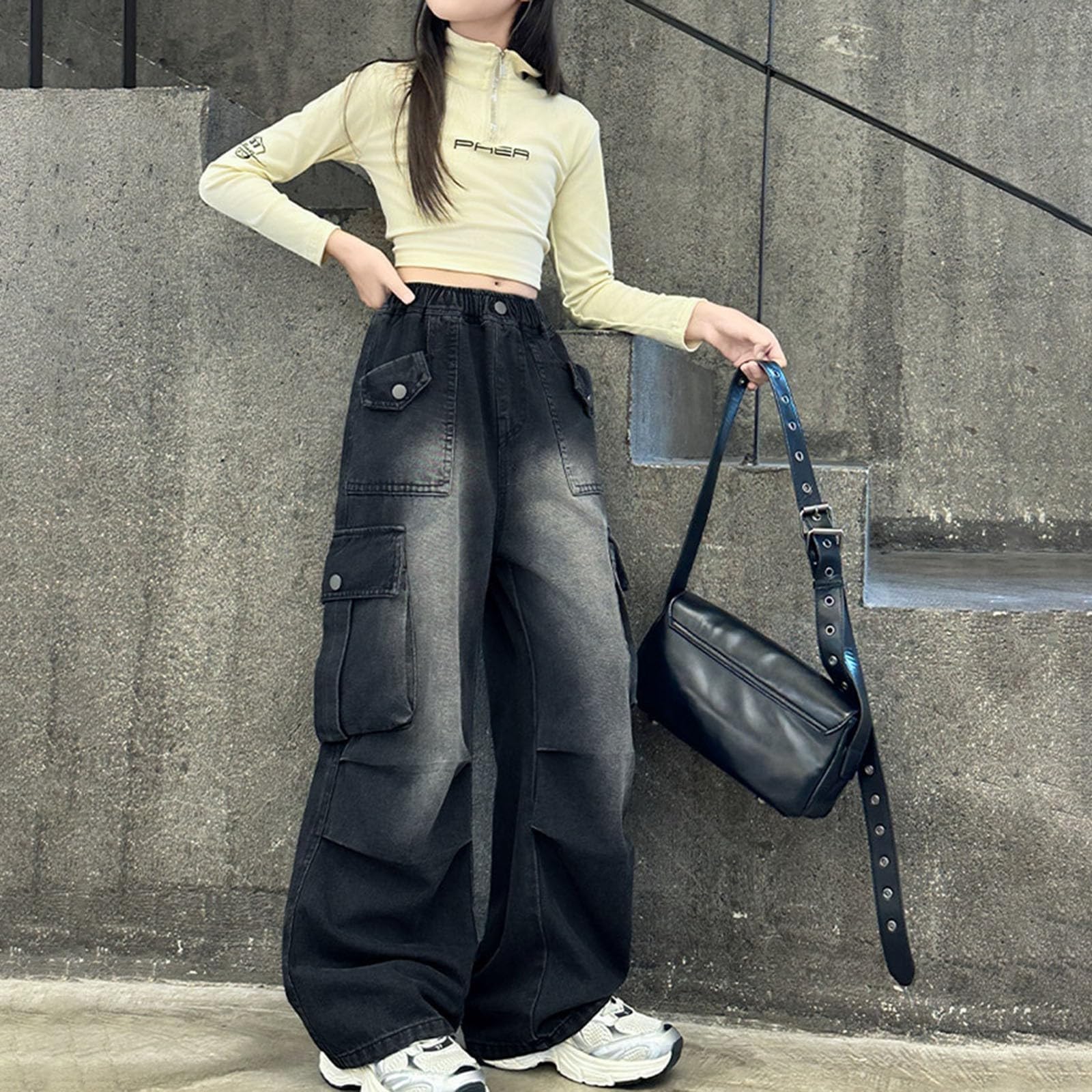 Y2K Baggy Jeans for Girls - High Waist Distressed Denim Pants | Streetwear & Casual Wear