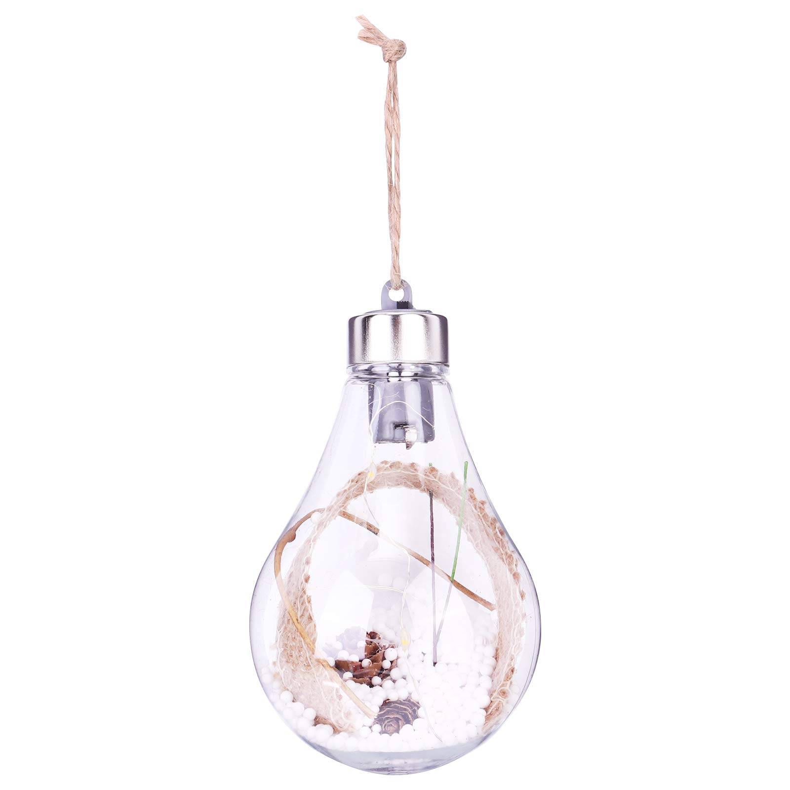 Amosfun 1 Pack Christmas Tree Decorative LED Ball Lights - Hanging Ornament for Xmas Tree, Home, Party & Holiday Decorations - Perfect for Indoor and Outdoor Festive Lighting