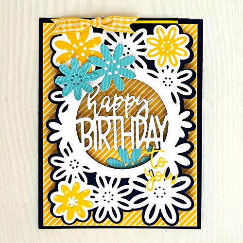 Floral Happy Birthday DIY Craft Die Set for A2 Cards | Handmade Greeting Card Making Supplies | Perfect for Scrapbooking, Invitations & Paper Crafts
