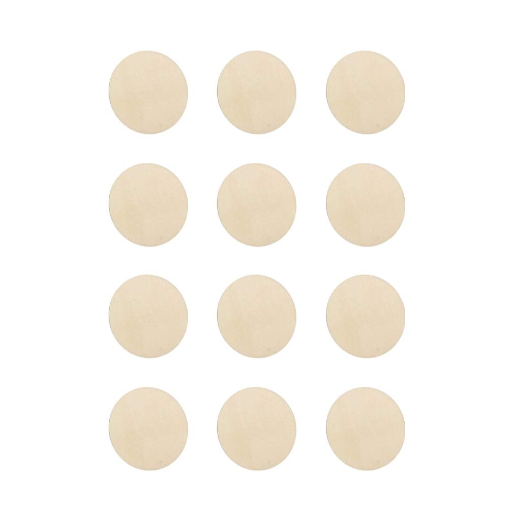 ABOOFAN 100pcs Unfinished Wooden Circles - DIY Craft Wood Cutouts for Scrapbooking, Board Game Tokens, Christmas Ornaments & Home Decor Projects (1.5 Inch Round Wood Chips) - Perfect for Art Classes, Kids Crafts and Wedding Decorations