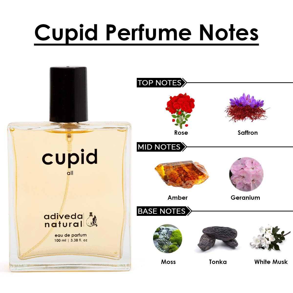 Adi-Vved-Aa Natural Cupid Unisex Perfume - Spicy Oriental Eau de Parfum with Oud Fragrance, 100ml - Long Lasting Luxury Scent for Date Night & Special Occasions
