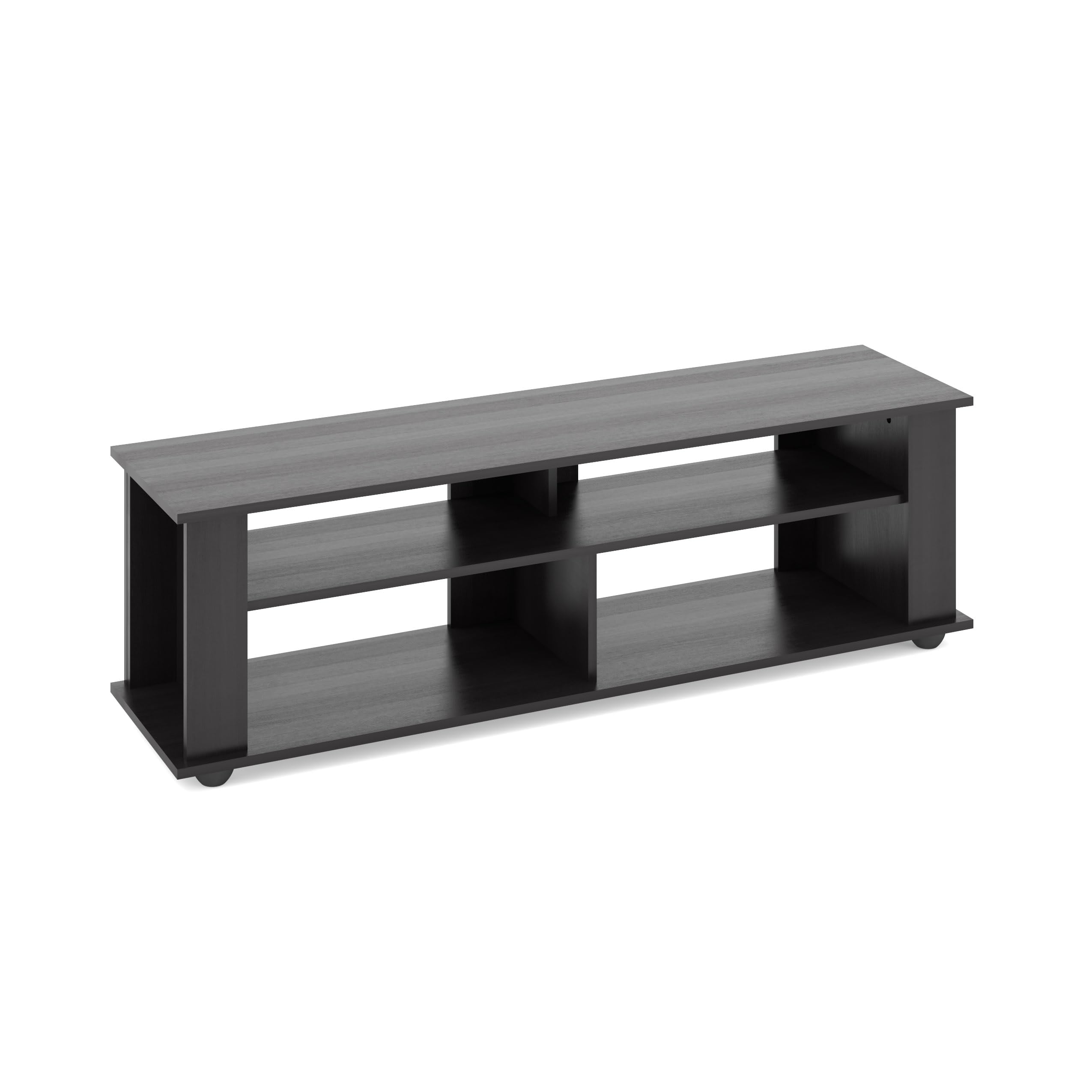 CorLiving Bakersfield TV Stand for Living Room, 60 Inch Entertainment Center with Storage - Ravenwood Black Finish, Perfect for Flat Screen TVs & Media Organization