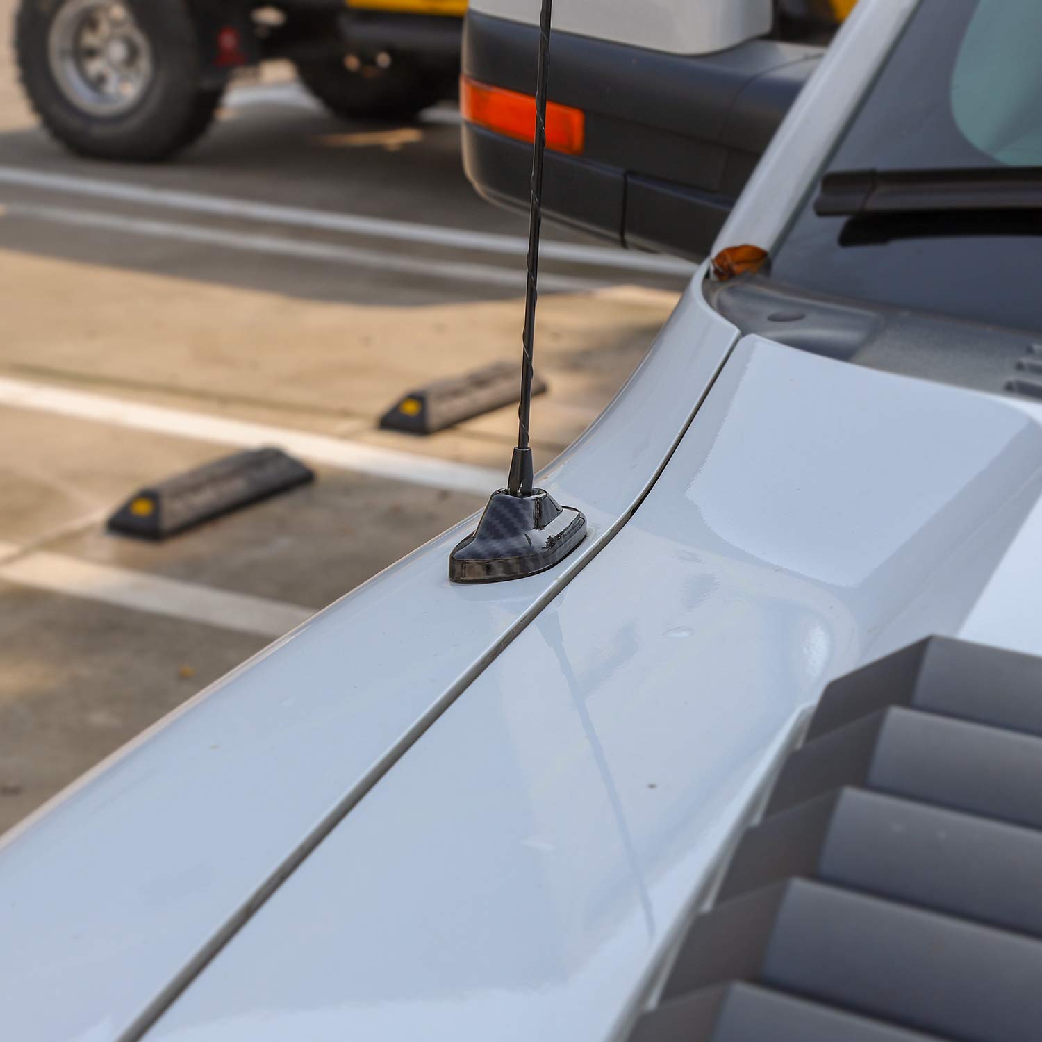 Carbon Fiber Grain Radio Antenna Base Cover Trim for Ford F150 2009-2014 | Durable Replacement Part for Truck Accessories | Perfect for Off-Roading & Car Customization
