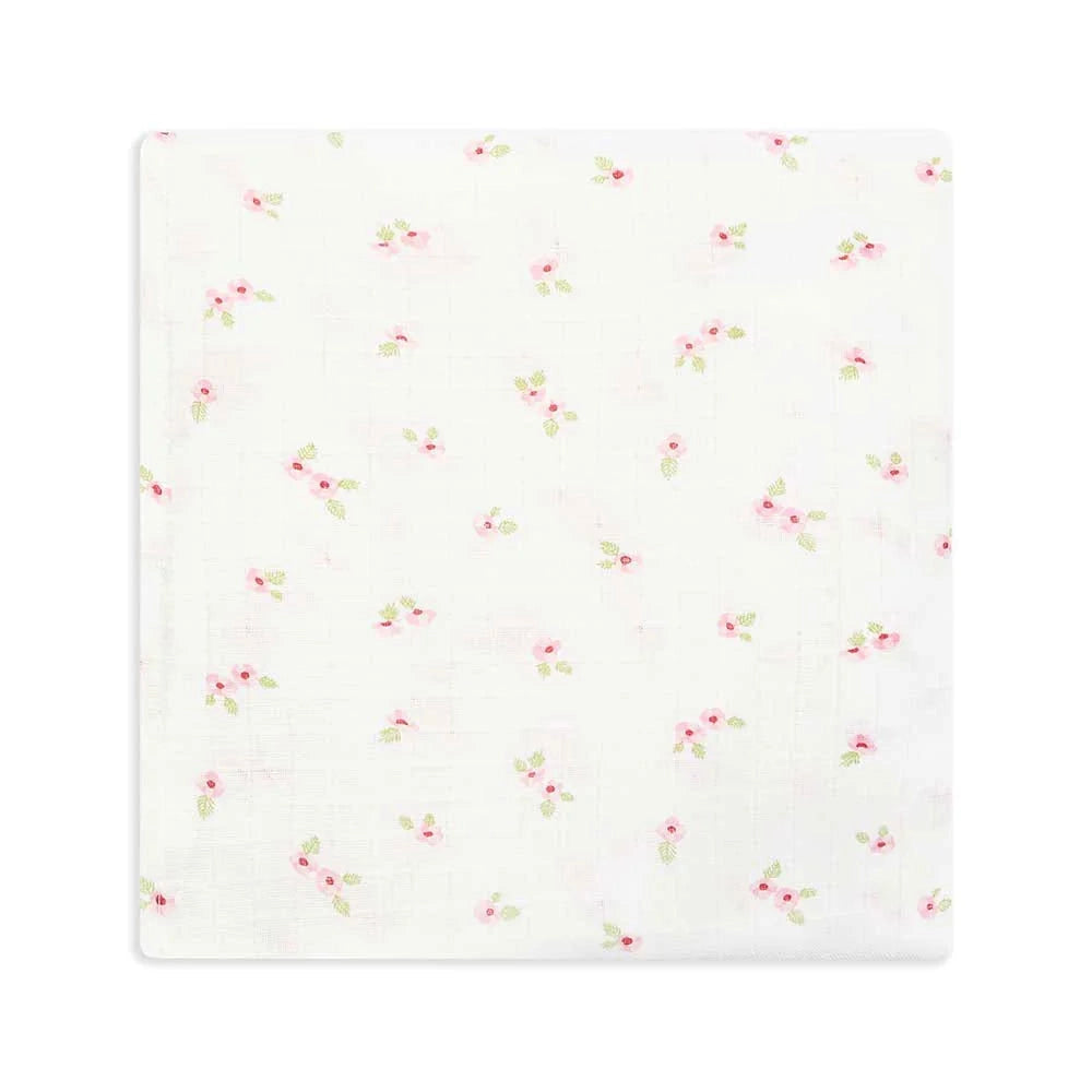 Avery Row Muslin Swaddle Blanket - Soft & Breathable Baby Wrap for Newborns, Anemone Floral Print - Perfect for Swaddling, Nursing, and Stroller Cover