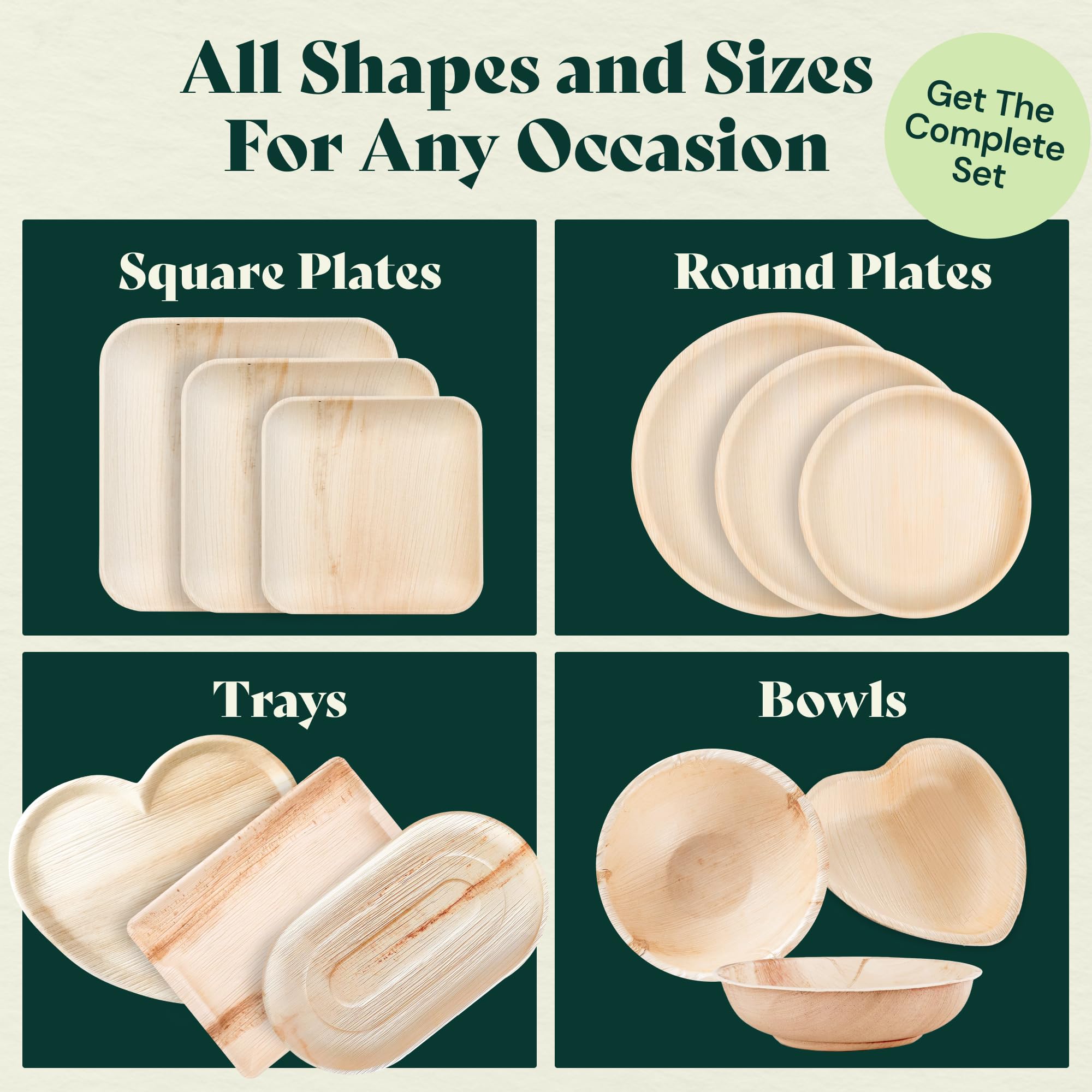 Eco-Friendly Compostable Palm Leaf Plates - 100 Pack 6