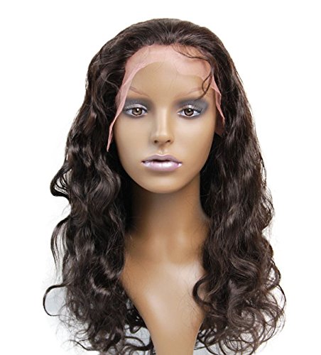 18-Inch Lace Front Human Hair Wig for Black Women - Long Peruvian Virgin Remy Hair, Body Wave Style, Color #1B Off Black | Perfect for Daily Wear, Cosplay & Special Occasions