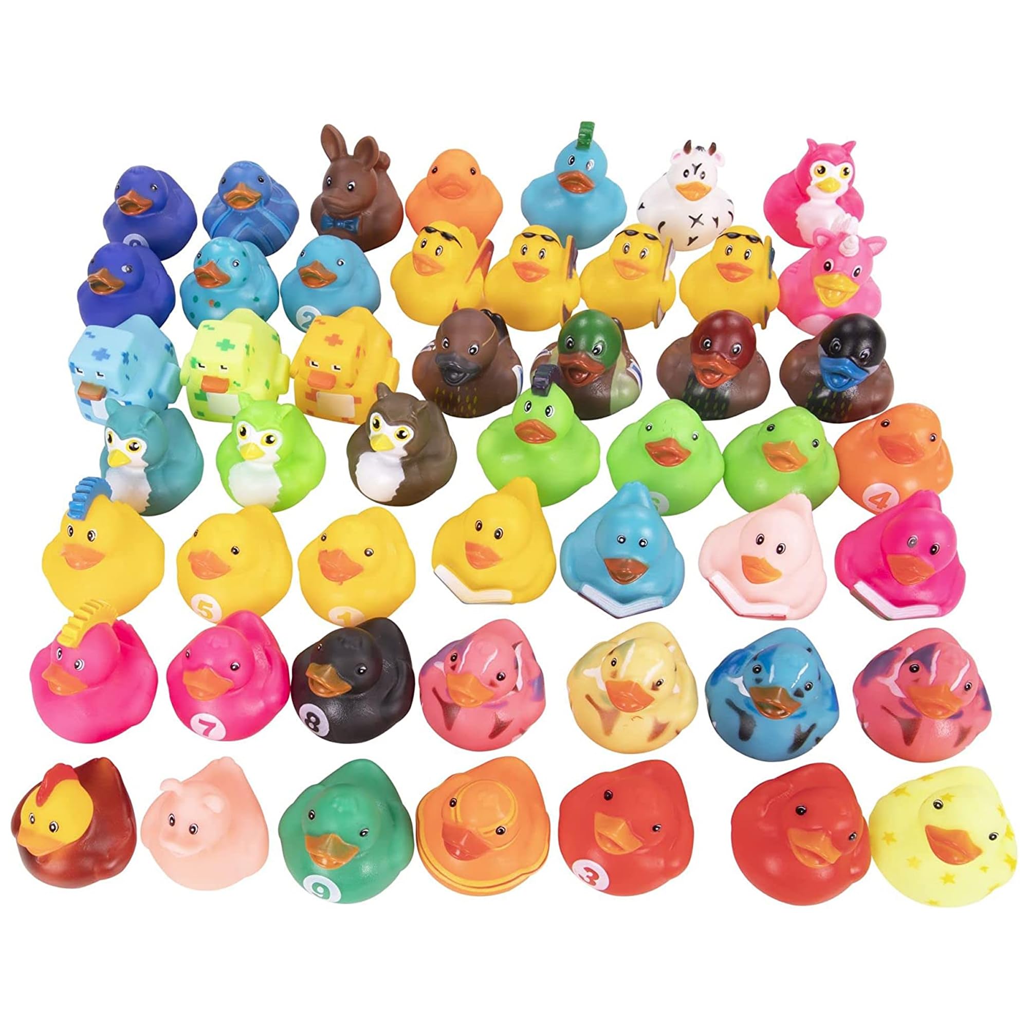50-Pack Assorted Rubber Duckies for Baby Bath Toys | Mini Rubber Ducks Bulk Set for Toddler Party Favors, Baby Showers & Pool Fun | Cute Infant Bathtub & Swimming Pool Toys | Perfect for Birthday Gifts, Gender Reveals & Kids' Water Play