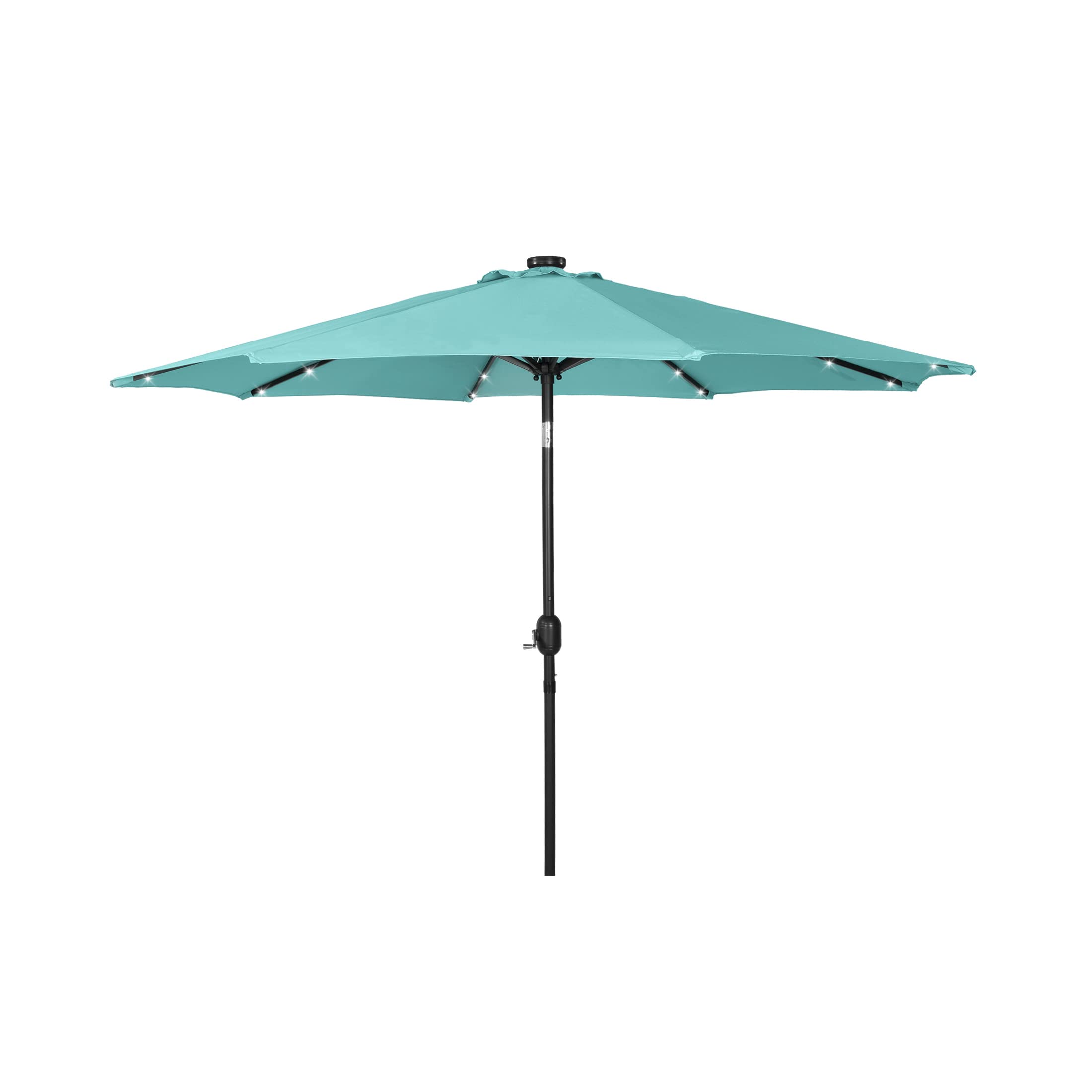 **9 Ft Solar Powered LED Lights Outdoor Market Table Umbrella - Sunshade for Patio, Balcony, Deck & Porch - Turquoise - Perfect for Backyard BBQs, Poolside Lounging & Outdoor Dining**