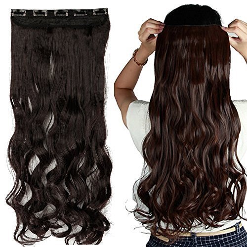 AASA 150g Black Wavy Synthetic Hair Extensions (M16) - Perfect for Cosplay, Halloween, and Everyday Styling