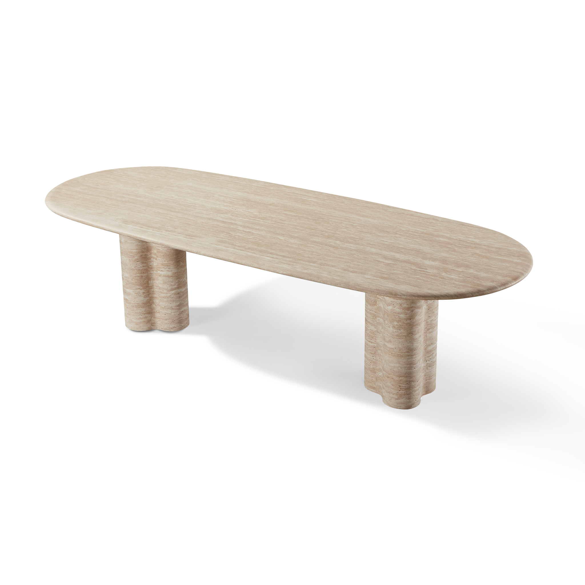 Porto Travertine Pedestal Dining Table 108