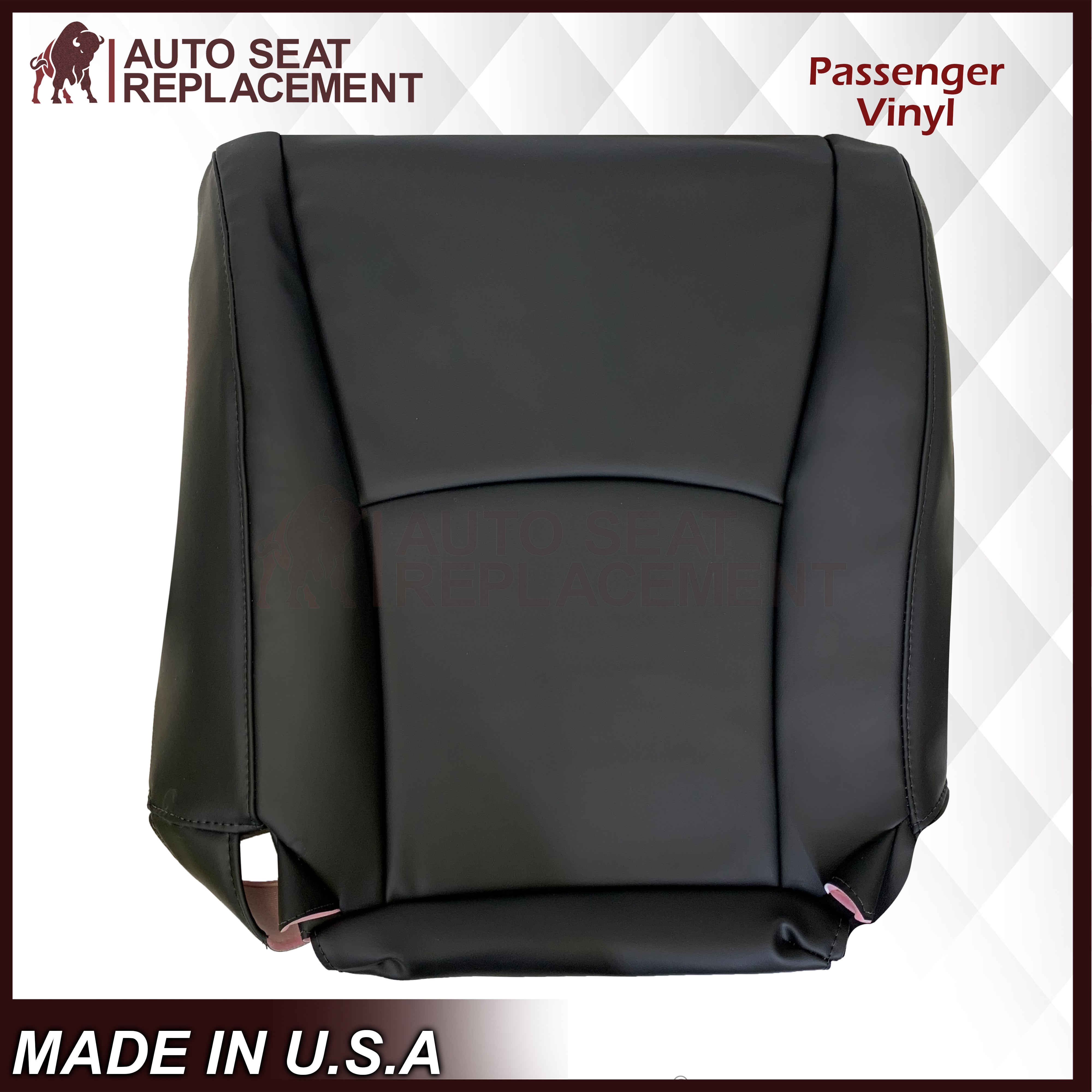 2004-2014 Toyota Highlander Genuine Leather Seat Covers - Driver/Passenger Side Bottom Non-Perforated Black - Perfect for Car Interior Upgrade & Comfort Enhancement