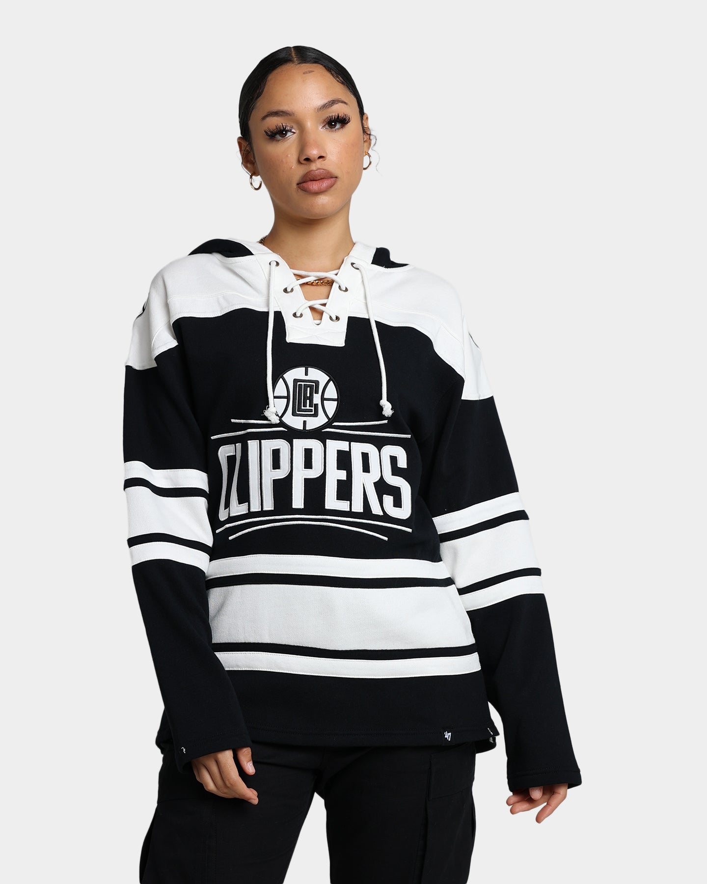 47 Brand LA Clippers Superior Lacer Hoodie - Men's NBA Team Zip-Up Sweatshirt for Basketball Fans & Streetwear Fashion | Perfect for Game Day & Casual Wear