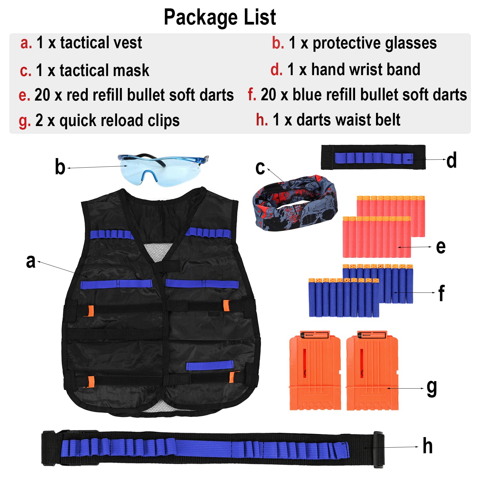 NERF Tactical Vest Kit for Kids with Accessories - Perfect for Outdoor Play & Birthday Gifts