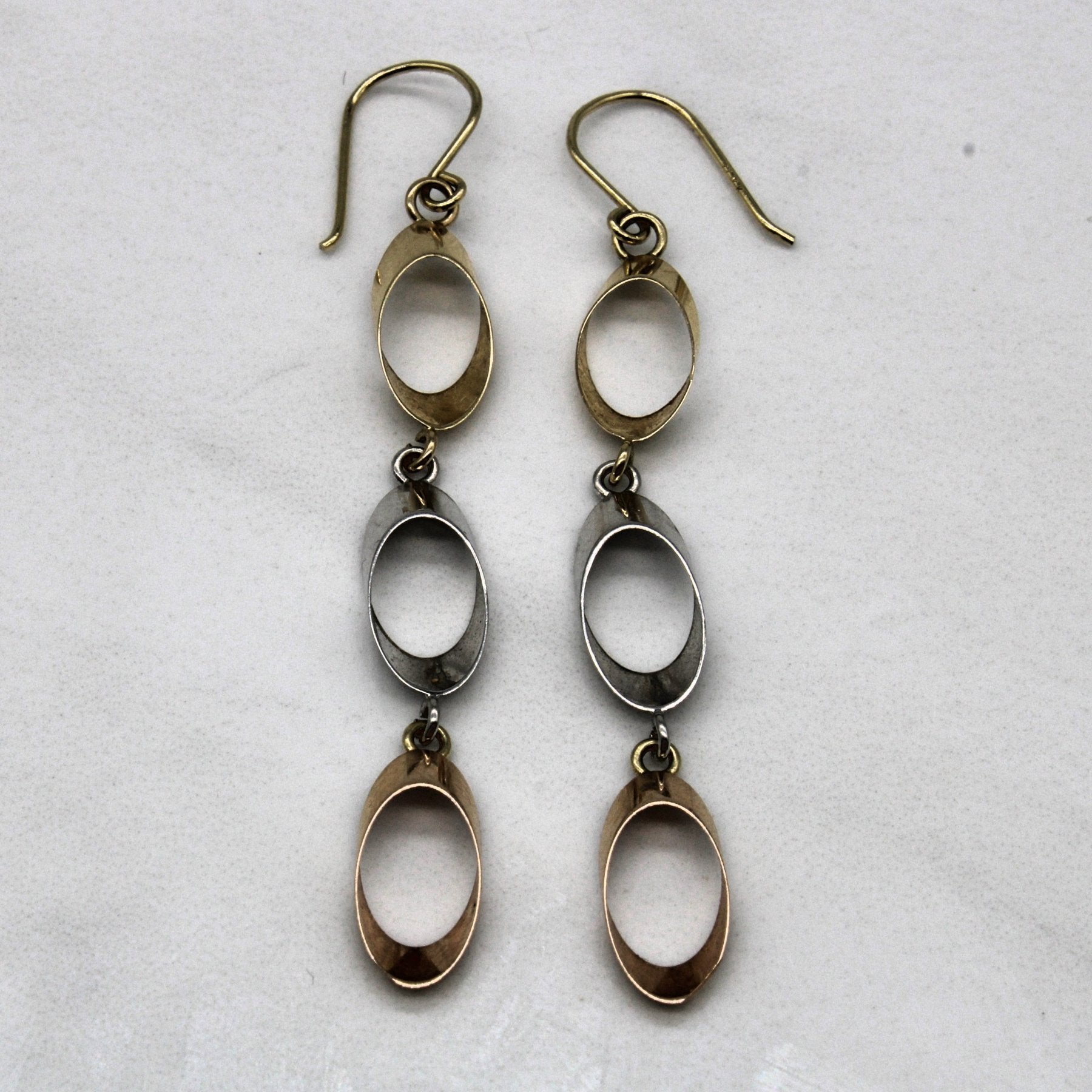 10K Multi-Tone Gold Hoop Earrings for Women - Elegant Dainty Huggie Hoops - Perfect for Everyday Wear, Parties & Gifts