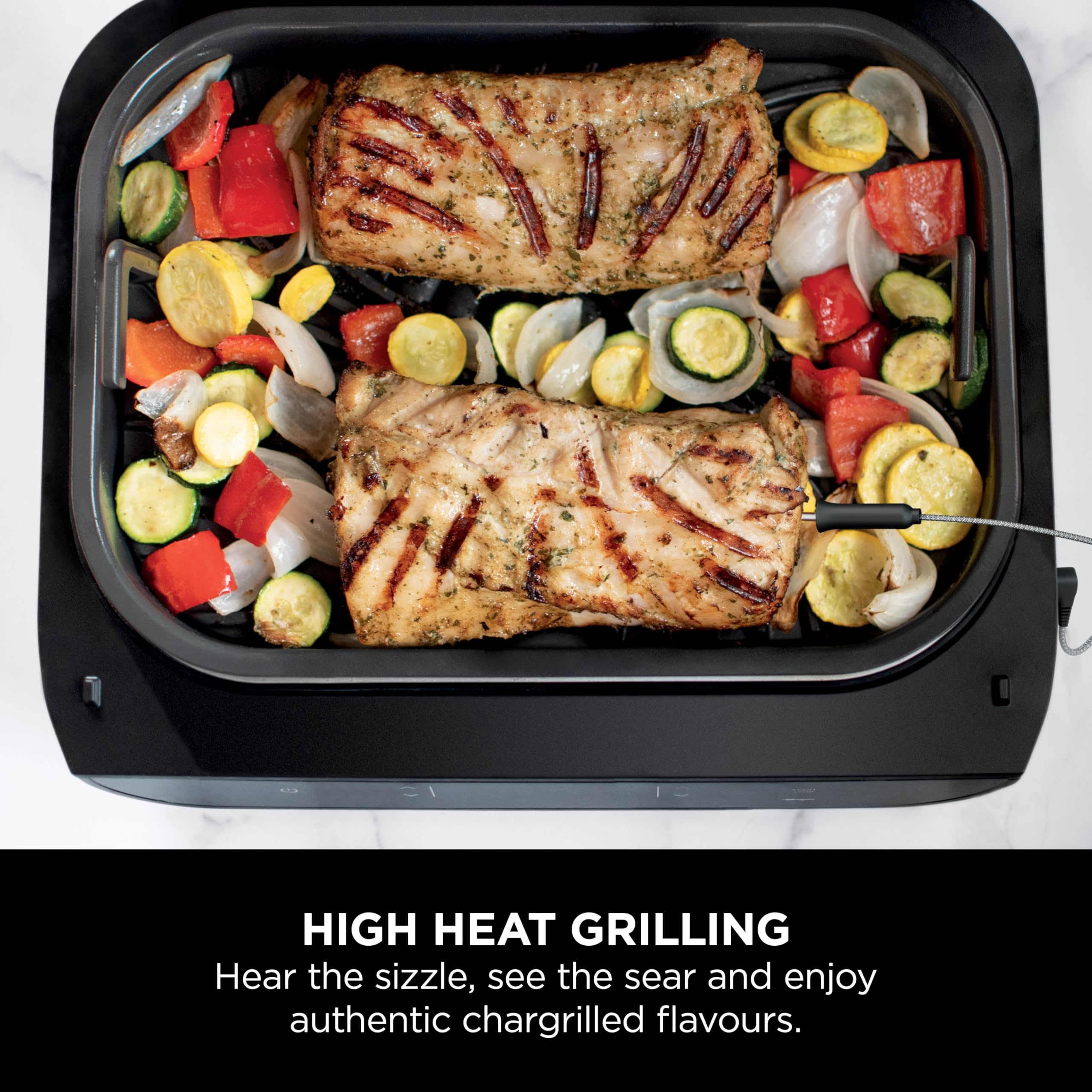 Ninja Foodi Max AG551UK Health Grill & Air Fryer - Grey | 5-in-1 Multi-Cooker for Grilling, Air Frying, Roasting, Baking & Dehydrating | Perfect for Healthy Meals, Family Dinners & Meal Prep