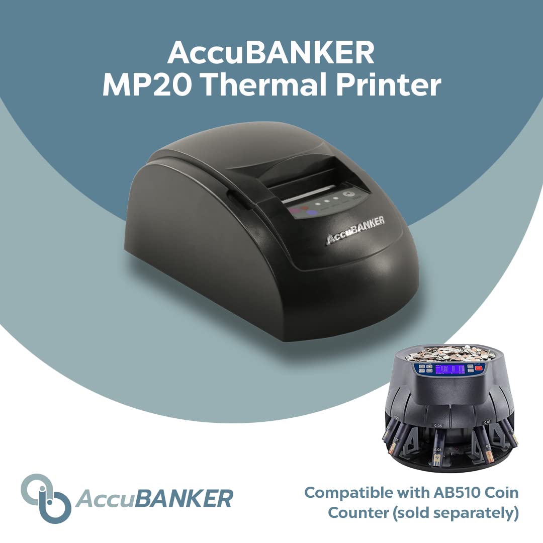 AccuBANKER MP20-510 Thermal Printer for AB510 Bill Counter - Fast & Quiet Bill Verification Reports | Compact Money Counting Accessory for Banks, Retail Stores & Cash Offices (AB510 Compatible)