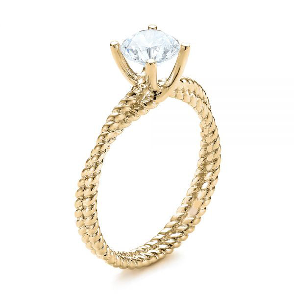 Braided Solitaire Engagement Ring for Women - 14K Gold/Platinum Setting Only (EC069) | Perfect for Proposals, Anniversaries & Bridal Jewelry