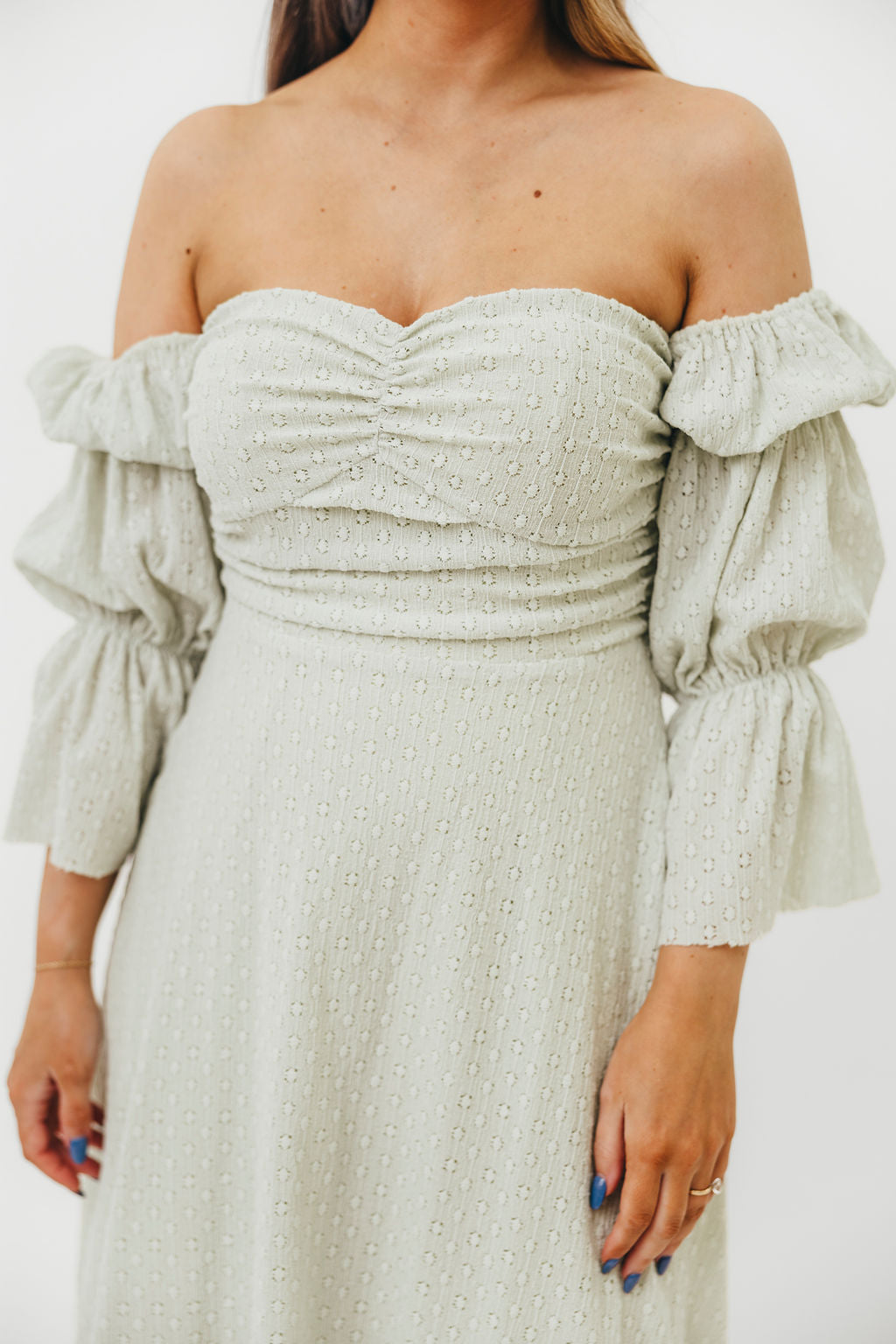Corrine Tiered Sleeve Maxi Dress with Pockets - Bump Friendly Maternity Dress, Inclusive Sizing (S-3XL) in Refreshing Mint Green | Perfect for Baby Showers, Beach Vacations & Summer Weddings