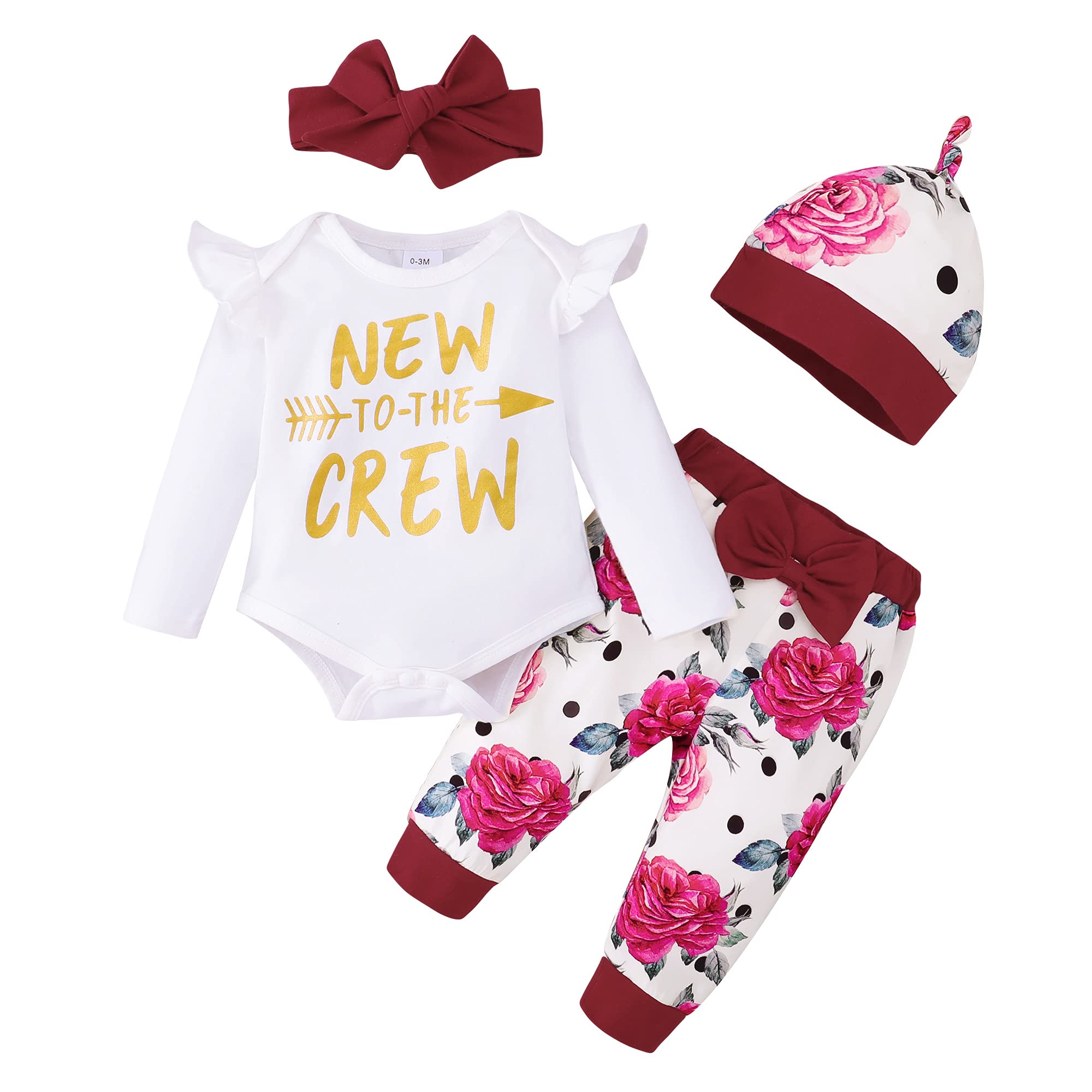 Adorable Newborn Baby Girl Clothes Set - Soft Infant Romper & Pants Outfit for 0-3 Months | Perfect for Photoshoots, Family Gatherings & Daily Wear