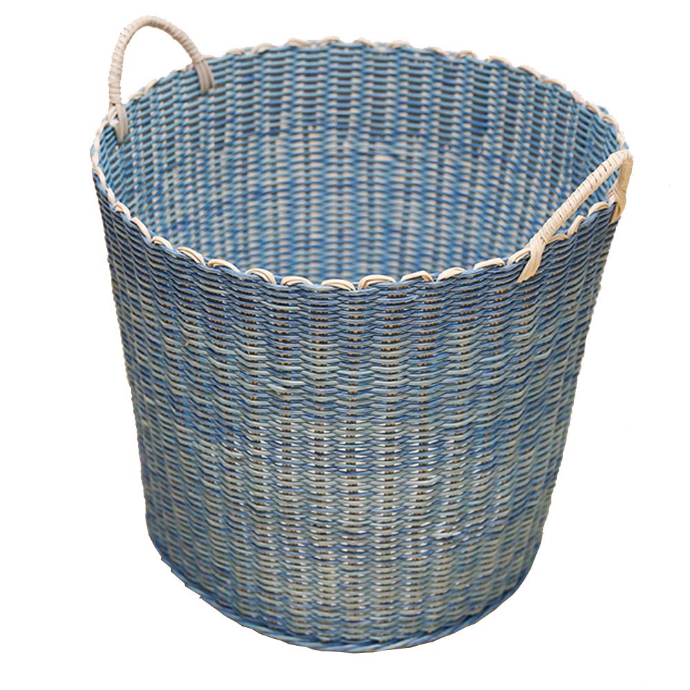 Woven Laundry Basket with Handles - Waterproof Plastic Rattan Clothes Hamper for Travel, Storage & Organization - Perfect for Dirty Clothes, Toy Collection & Home Organization
