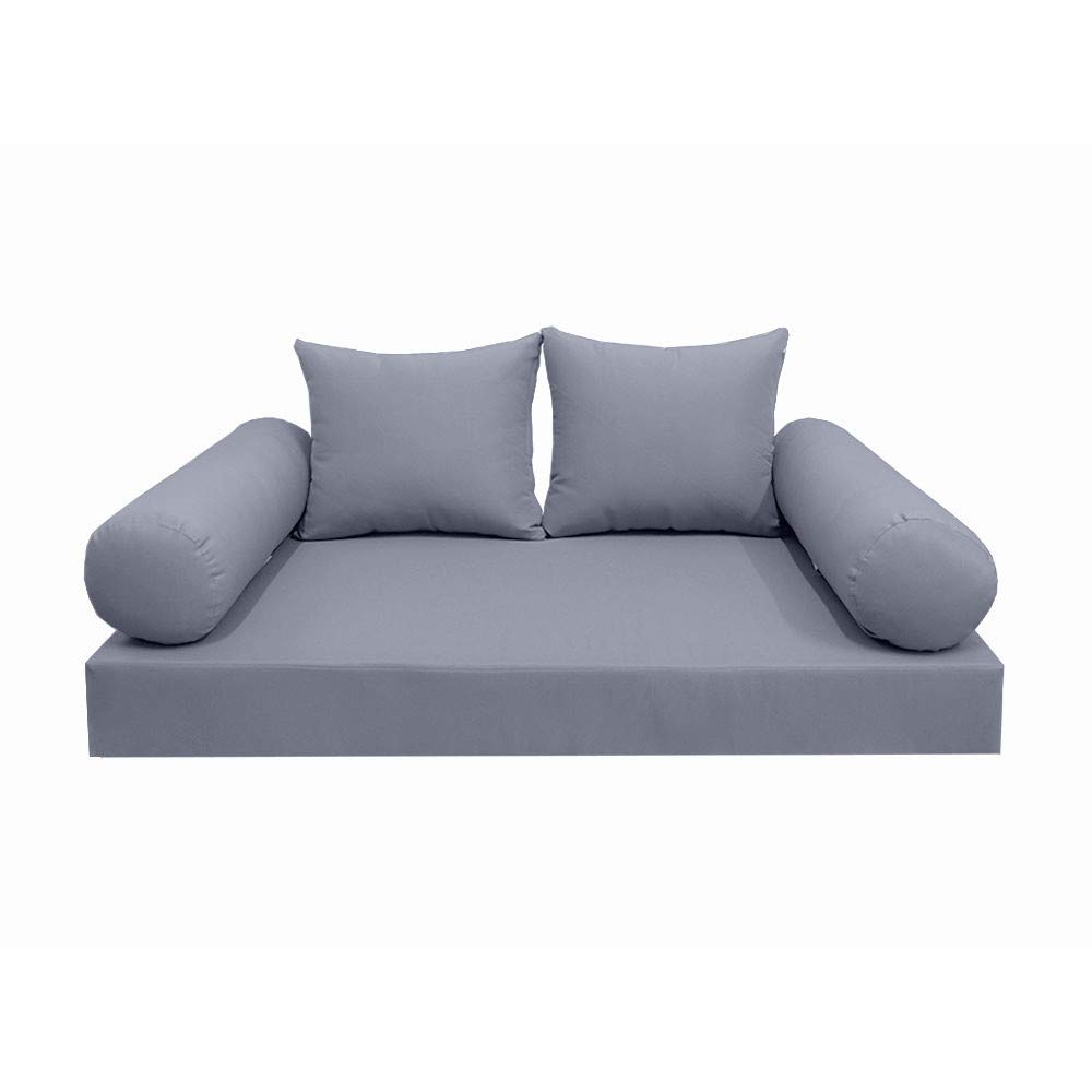Prolinemax 5-Piece Outdoor Daybed Cushion Set with Knife Edge Design - Queen Size Mattress, Bolster Pillow & Complete Accessories (Style4 AD001) for Patio, Poolside, and Garden Lounging