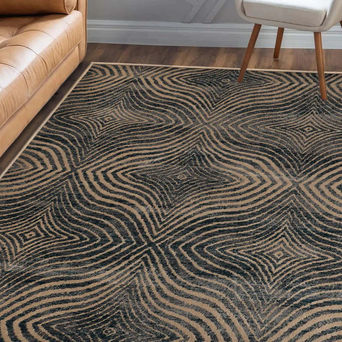 Stylish Abstract Striped Indoor Area Rug & Runner - Soft & Durable for Living Room, Bedroom, or Hallway Decor