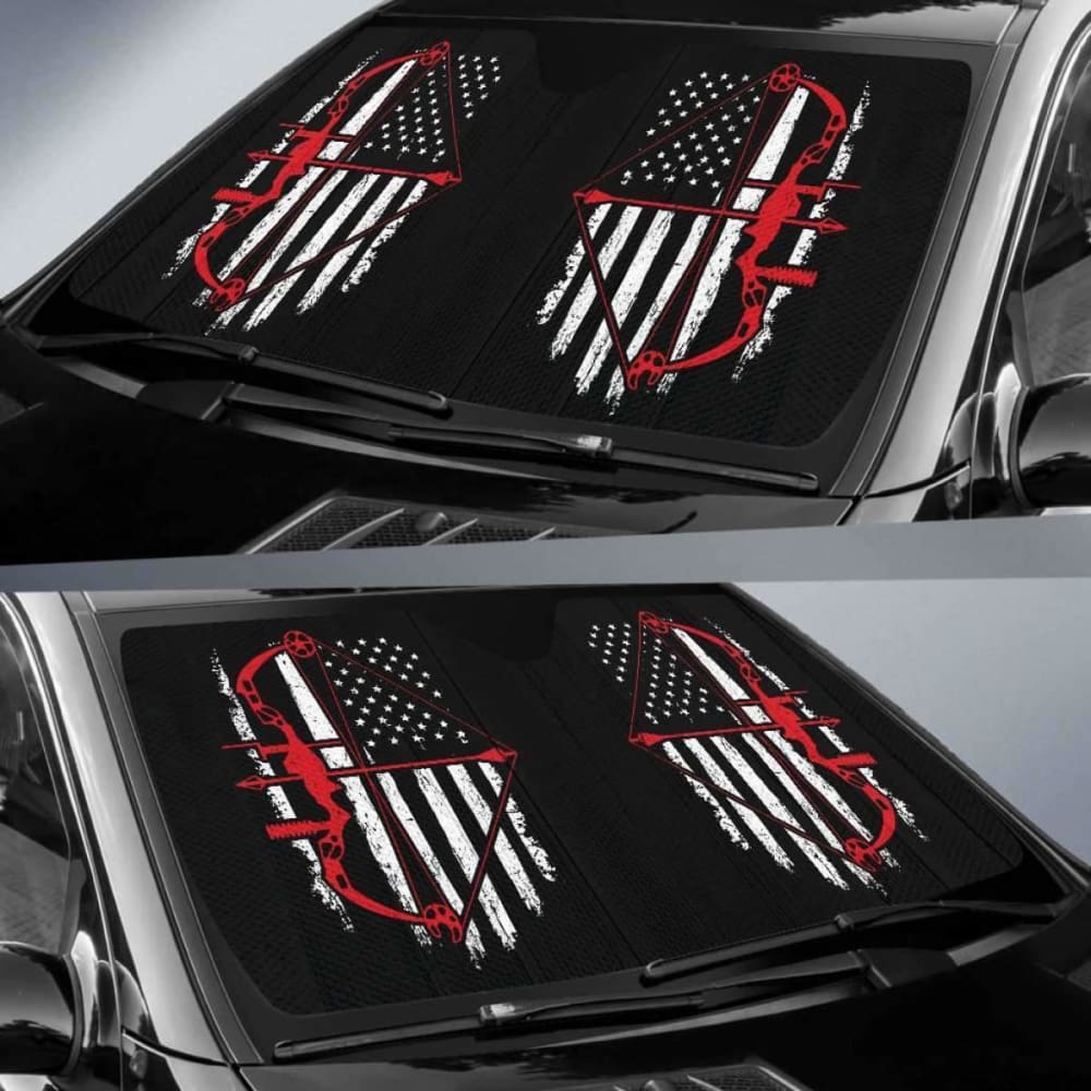 Bow Hunter Flag Auto Sun Car Shades 182102 - UV Protection Window Shades for Cars, Trucks & SUVs - Perfect for Outdoor Adventures & Road Trips