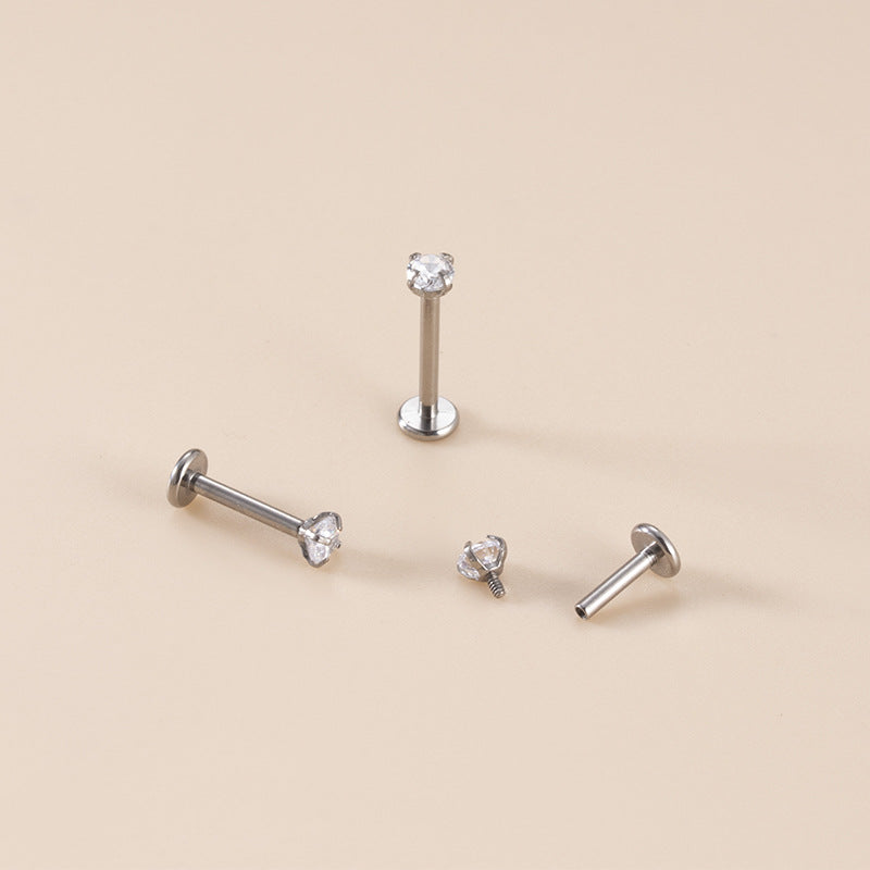 16G Titanium Cartilage Earrings for Lip Piercing - Hypoallergenic Flat Back Studs | Perfect for Daily Wear, Parties & Body Jewelry Enthusiasts