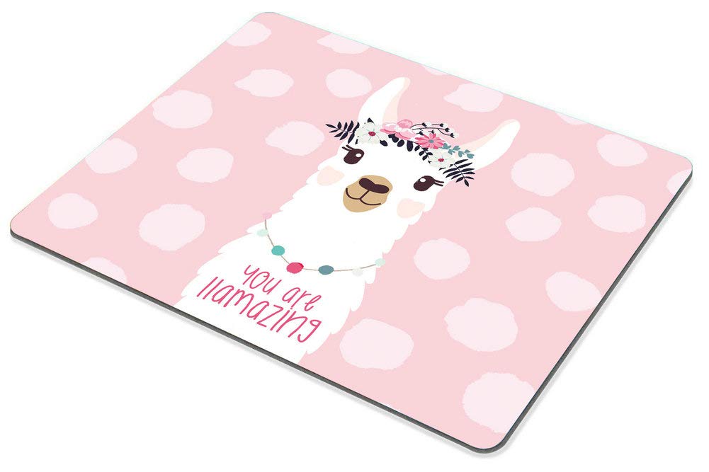 Funny Llama Quote Mouse Pad - Non-Slip Rubber Gaming Mousepad for Computer & Laptop (You Are Llamazing) - Perfect for Office, Home & Gaming Setups