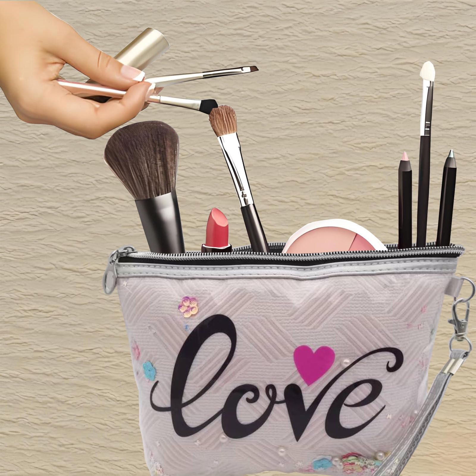 Waterproof Travel Makeup Bag - Large Capacity Cosmetic Organizer with Zipper & Handle - Portable Toiletry Case for Women - Perfect for Airplane, Gym & Vacation (2 Pack)