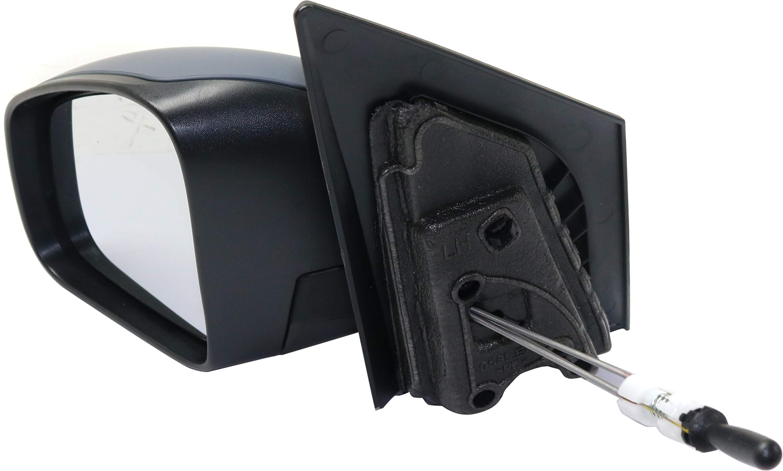 Kool Vue Driver Side Non-Electric Mirror Replacement for Smart Fortwo 2016-2018 - Paintable Black Manual Mirror - Perfect for City Driving & Parking Assistance