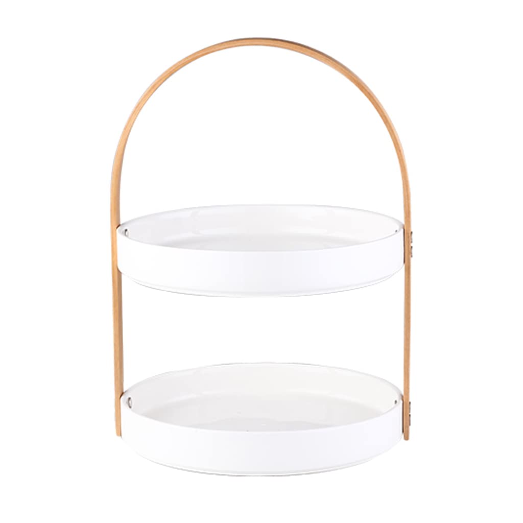 2-Tier Fruit and Dessert Stand for Afternoon Tea, Family Gatherings, Wedding & Birthday Parties - Elegant Snack Display (Color: B) | Perfect for Serving Cakes, Pastries, and Finger Foods at Events