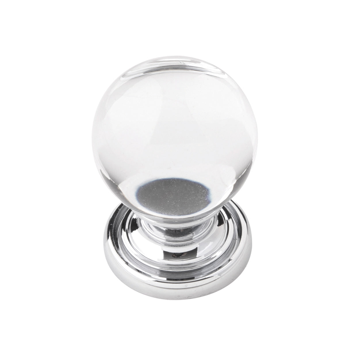 1 1/8 Inch Chrome Glass Cabinet Knob - Elegant Hardware for Kitchen Cabinets, Dressers & Bathroom Vanities - Perfect for Home Renovation & Furniture Upgrade