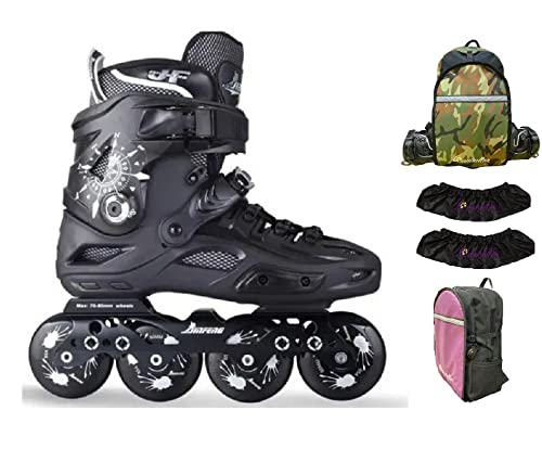 Roadshow Freeskate Inline Skates with Wheel Covers & Omniroller Suitcase - Perfect for Urban Commuting, Fitness Skating, and Travel Adventures