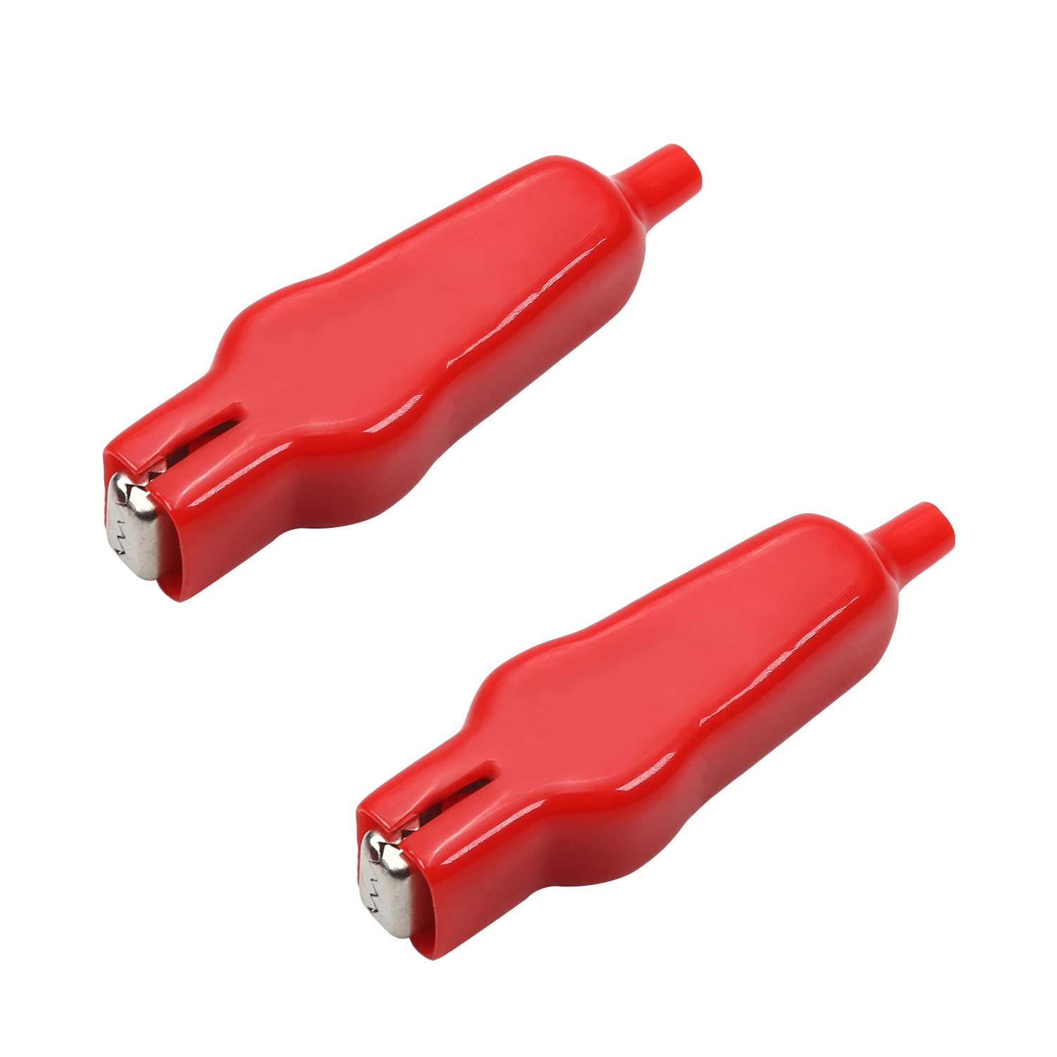 7Pcs 20A Heavy-Duty Insulated Alligator Clips Battery Cable Clamps - Electrical Test Clamps for Car, Auto, Vehicle & Boat Battery Charging - Red - Perfect for Automotive Repairs, Marine Applications & DIY Electrical Projects