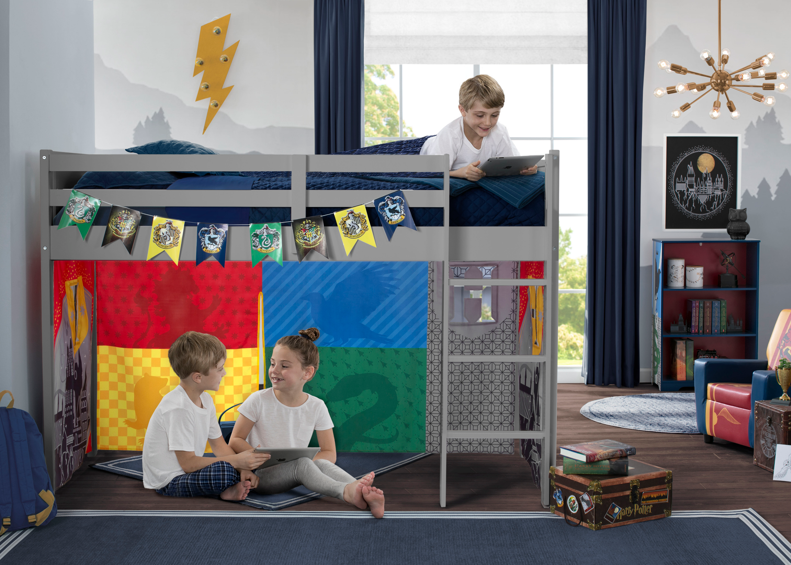 Harry Potter Loft Bed Tent Curtain Set for Twin Loft Bed (Bed Not Included) - Kids' Bedroom Decor, Reading Nook & Fantasy Play Space