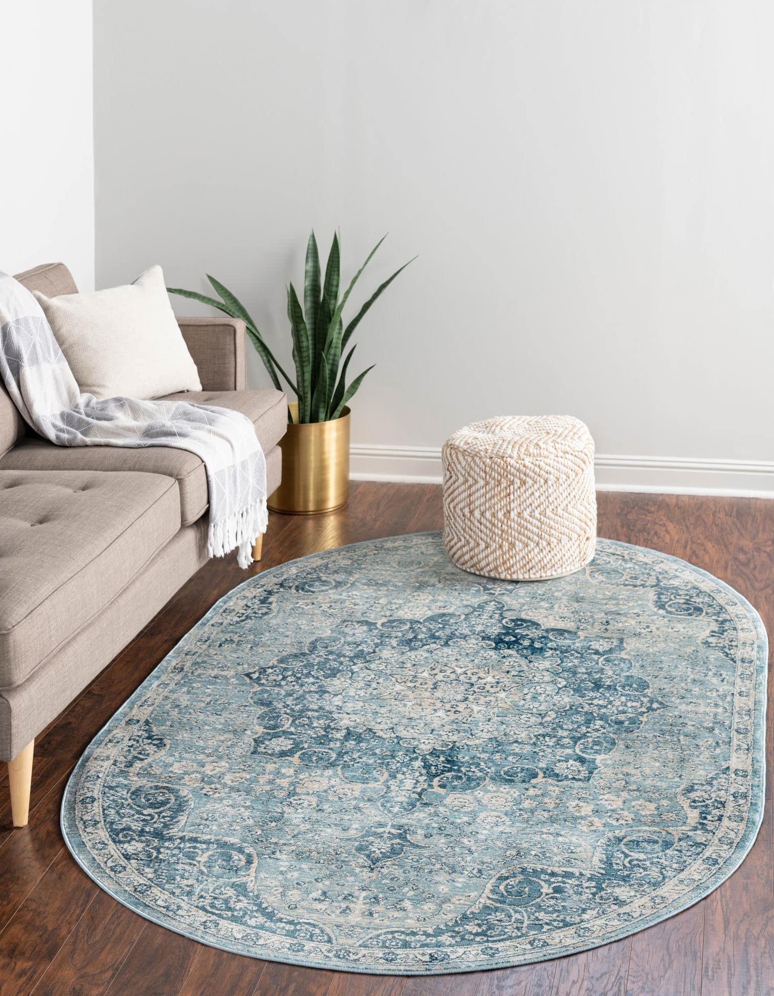 Unique Loom Newport Collection Area Rug - Elms Design (Oval 7'10